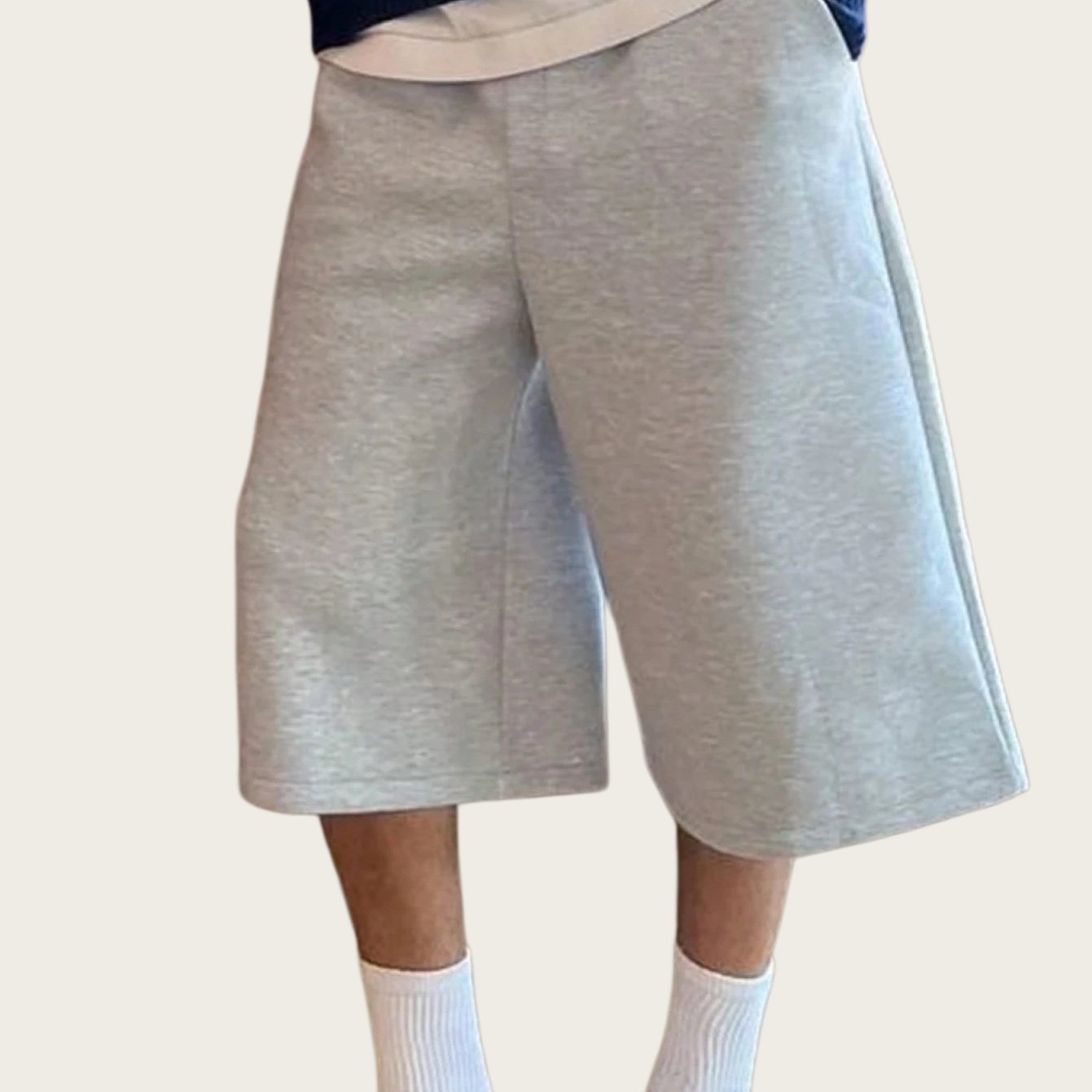 TEMU Men's Casual Everyday Commuting Solid Color Loose Wide-leg Shorts, With Single Pockets, A Stylish And Relaxed