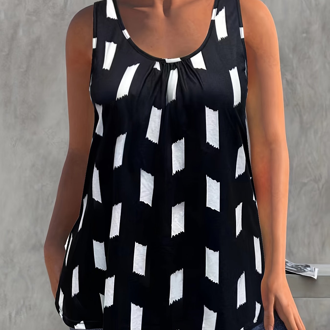 Plus Size, Printed Fashion Vest