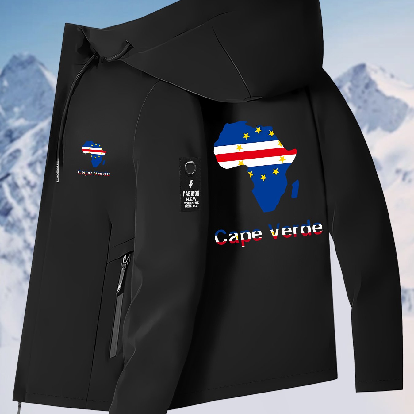 TEMU 's Africa Map Print Jacket, Windproof Outdoor Hiking Jacket For Men And Women