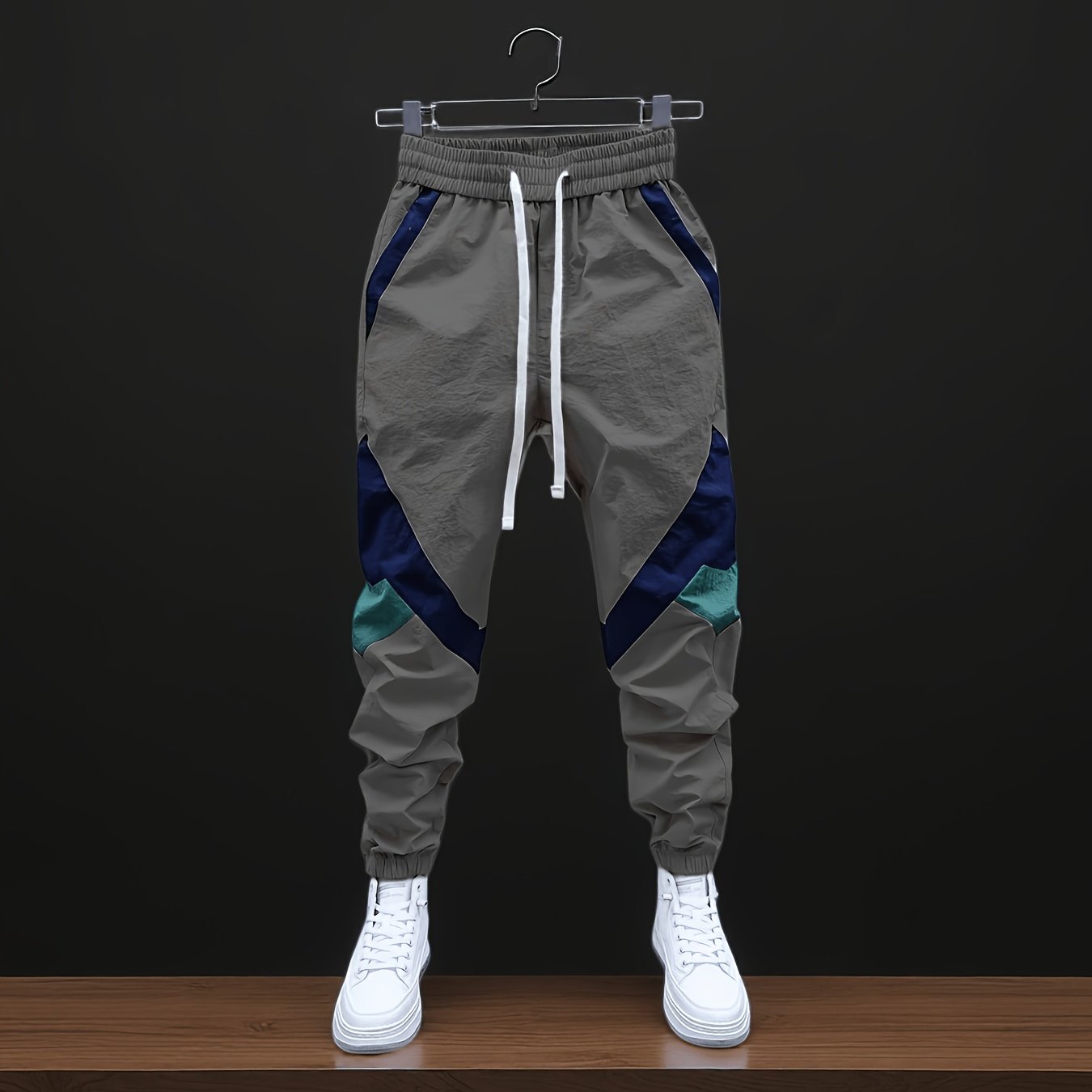 TEMU Men's Fashion Casual Waist Drawstring Loose Long Pants Autumn Trousers