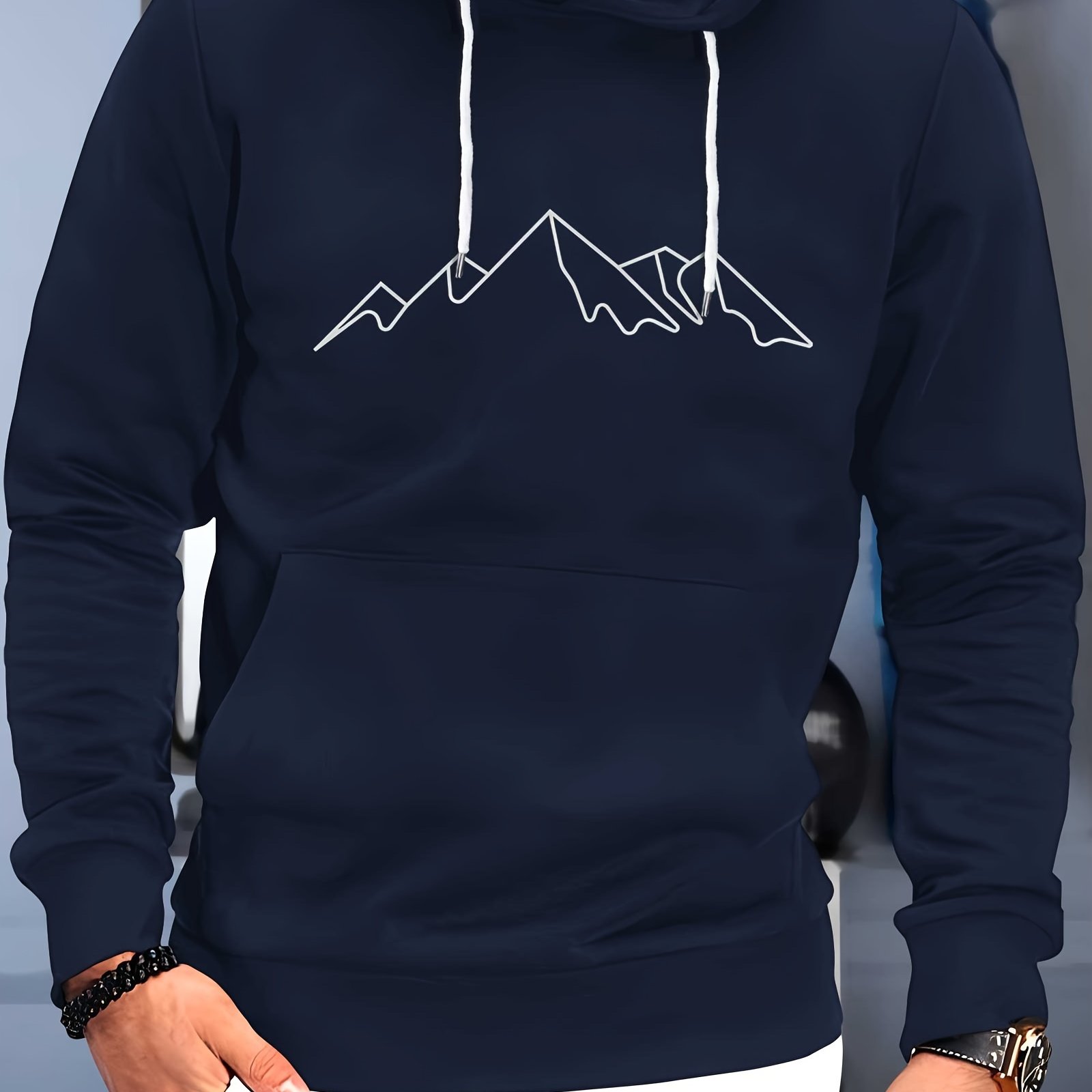 TEMU Men's Creative Print Plus Size Hooded Sweatshirt, Plus Size