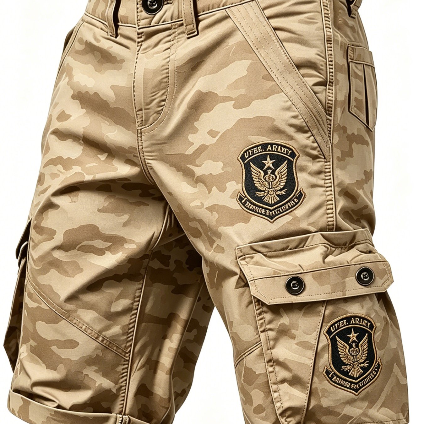 TEMU Pantaloncini da stile retr簷 da con design 3D - Pantaloni da a vestibilit� multitasca adatti per abbigliamento da esterno, lavabili in lavatrice,
