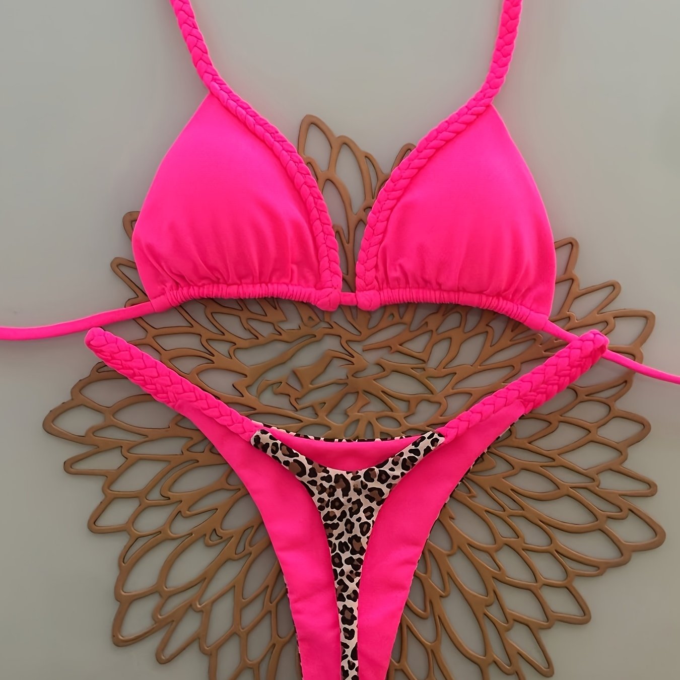 TEMU Women's Fashion Sexy 2pcs Bikini Set, Stylish Color Block Beachwear
