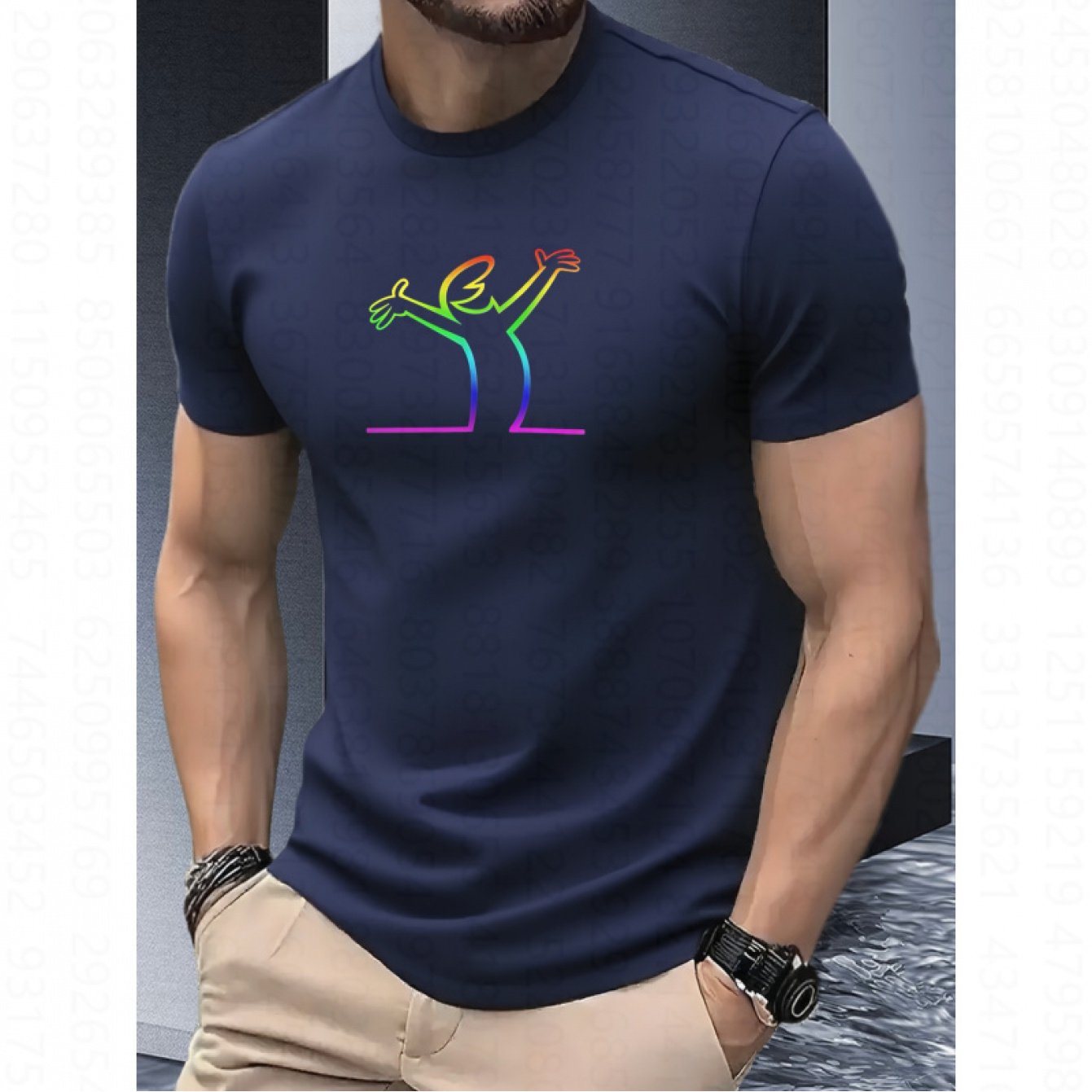 TEMU Men's And Women's Stretch T-shirt - Soft Fabric Casual Everyday Top, Fashionable Neck Short Sleeve Summer Outdoor, Party, Office Wear - Machine
