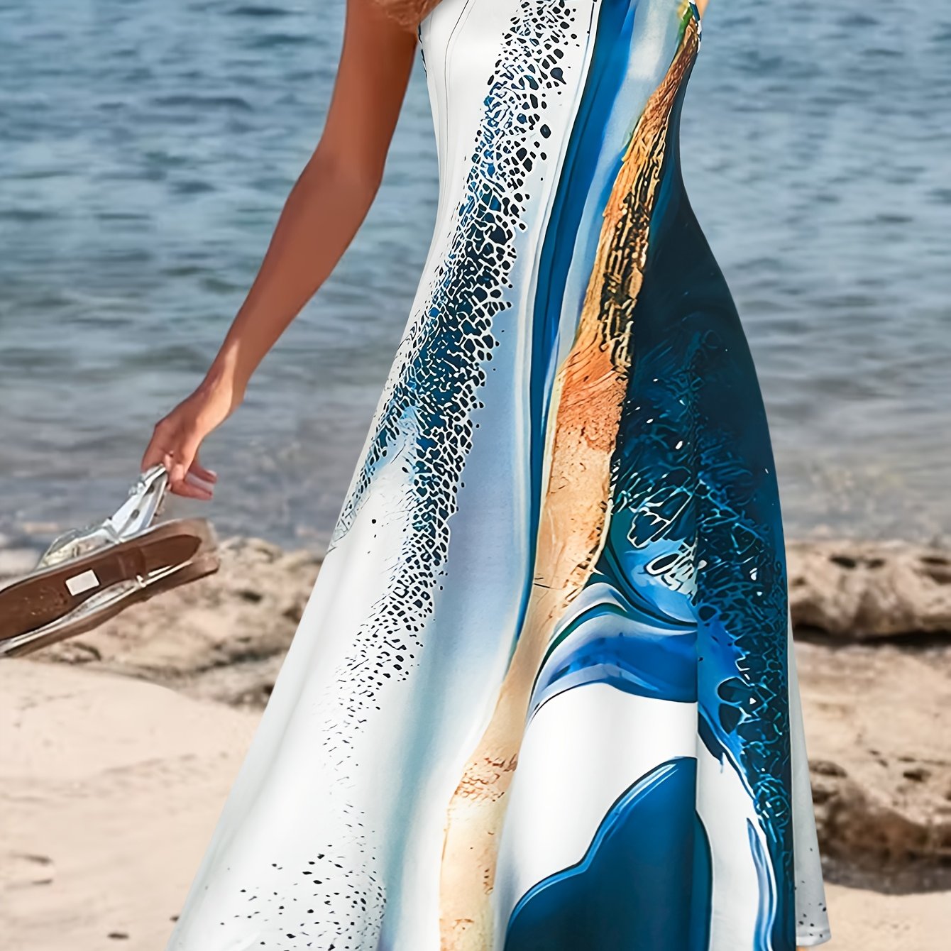 Vacation-ready Spring/summer Print Beach Resort Women's Dress