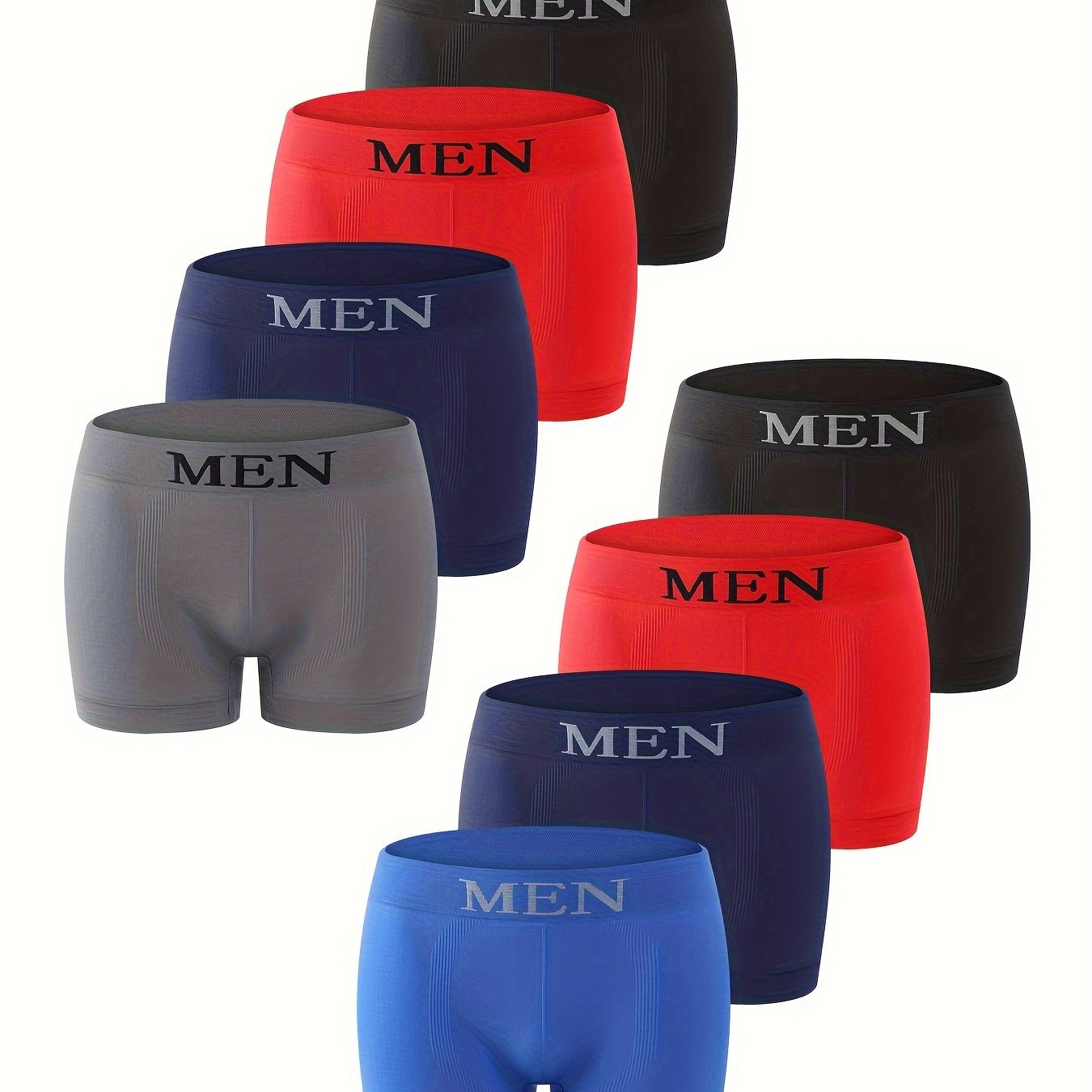 TEMU 8pcs Briefs - -breathable, Soft, And Stretchy Underwear With Letter For Casual Attire, S To L