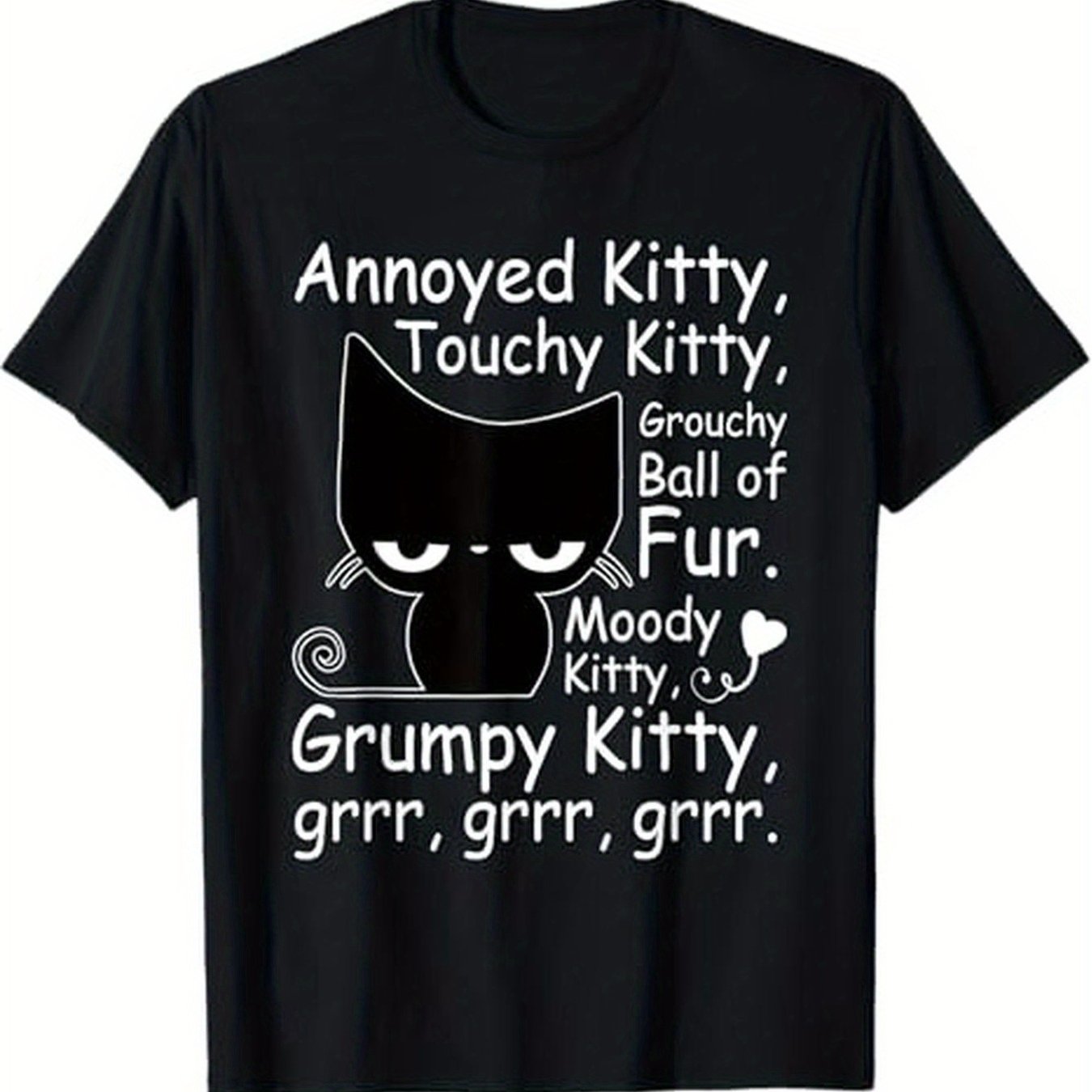 TEMU Humorous T-shirt For Cat Enthusiasts With , Men, Women, Parents, , Available In Sizes 1xl-5xl, Color Black, Unisex Holiday Gift, Casual Outing,