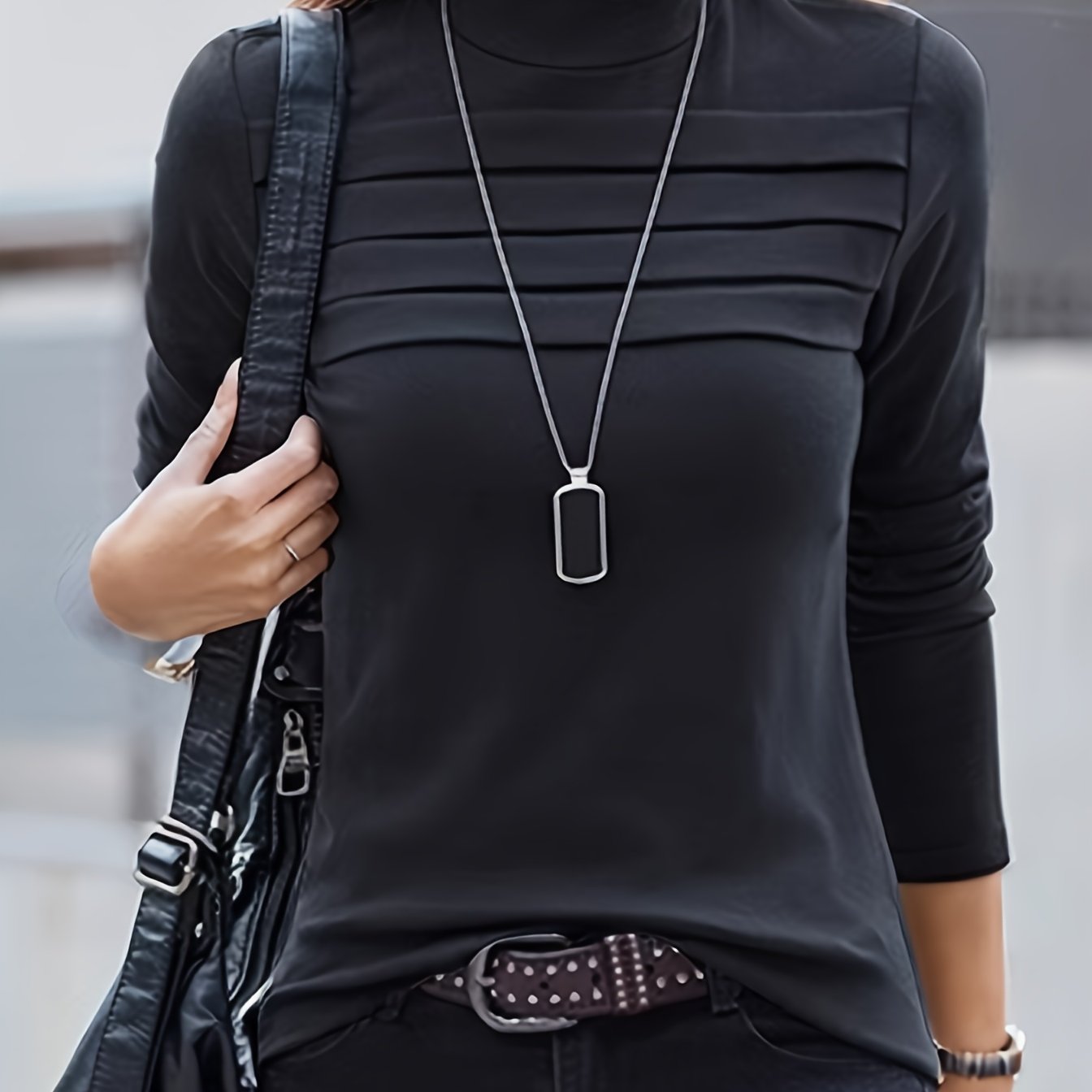 Casual Warm Half-turtleneck Base Layer Women's Long Sleeve Shirt Autumn Winter Stylish Top