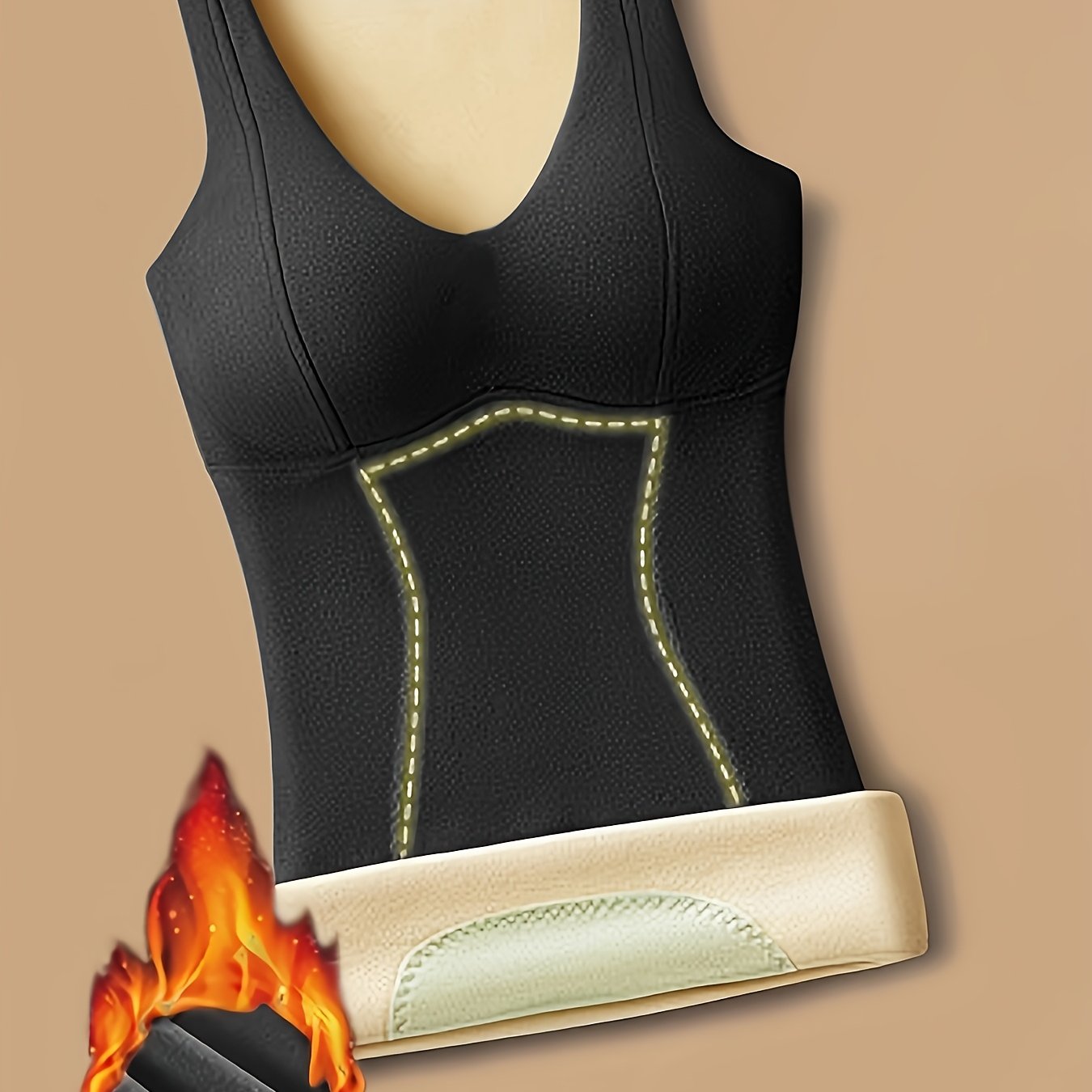 Warm Vest With Women's Velvet For Autumn And Winter, Seamless With Chest Cushion, German Velvet For Self- And Anti-cold Autumn Clothes, One-piece Velvet Base