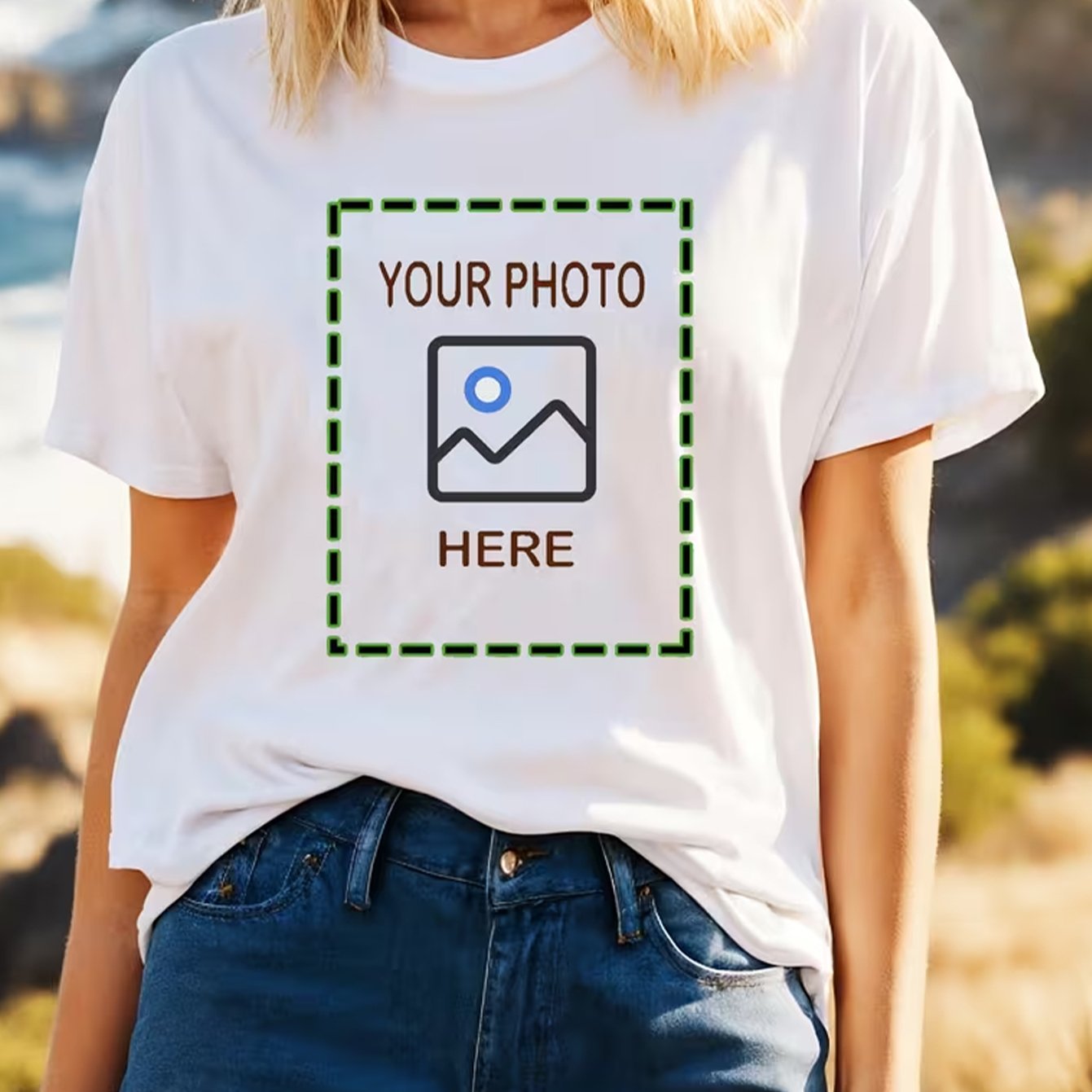 TEMU Custom Photo T-shirt - Personalized Friend Picture T-shirt, Birthday Photo T-shirt, Holiday Gift, Photo T-shirt, Anniversary, Wedding, Party,