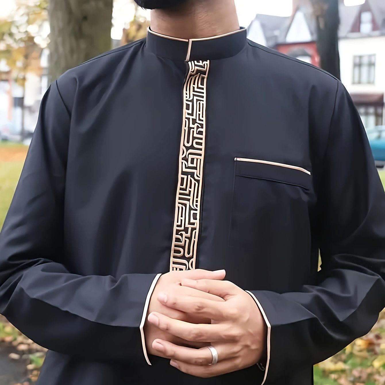 classic men’s stand collar thobe