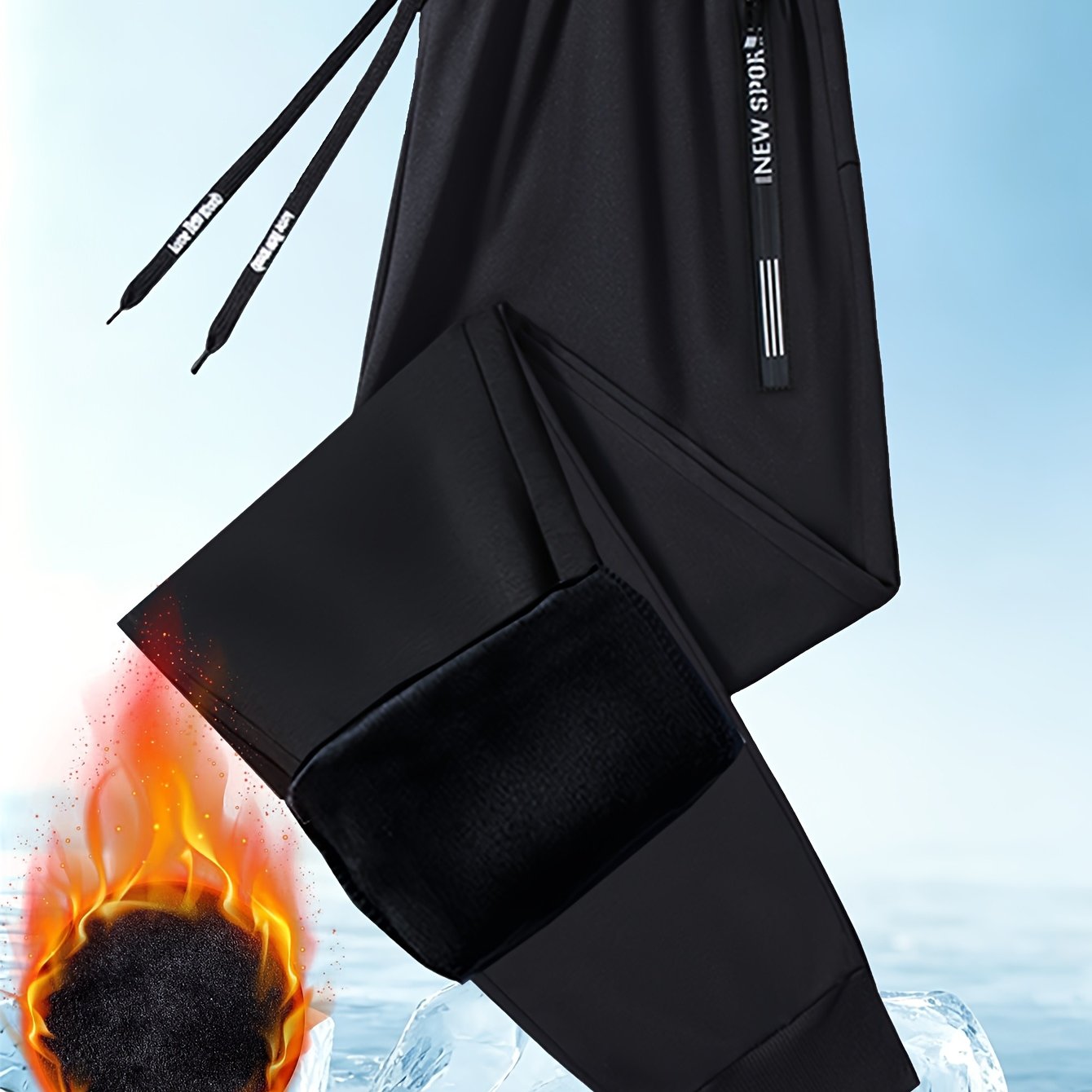 TEMU Pantaloni Termici Ispessiti da per e Inverno, Pantaloni Casual da Esterno con Cordino, Foderato, Stile Sportivo Casual, Adatti per Escursionismo