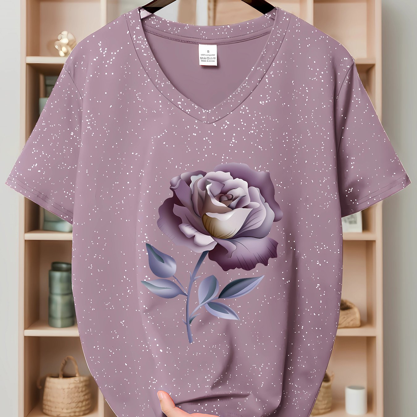 TEMU [spring/summer New] Cartoon T-shirt Star V-neck Short Sleeve, T-shirt, Casual V-neck Pullover Short Sleeve!!!!!!
