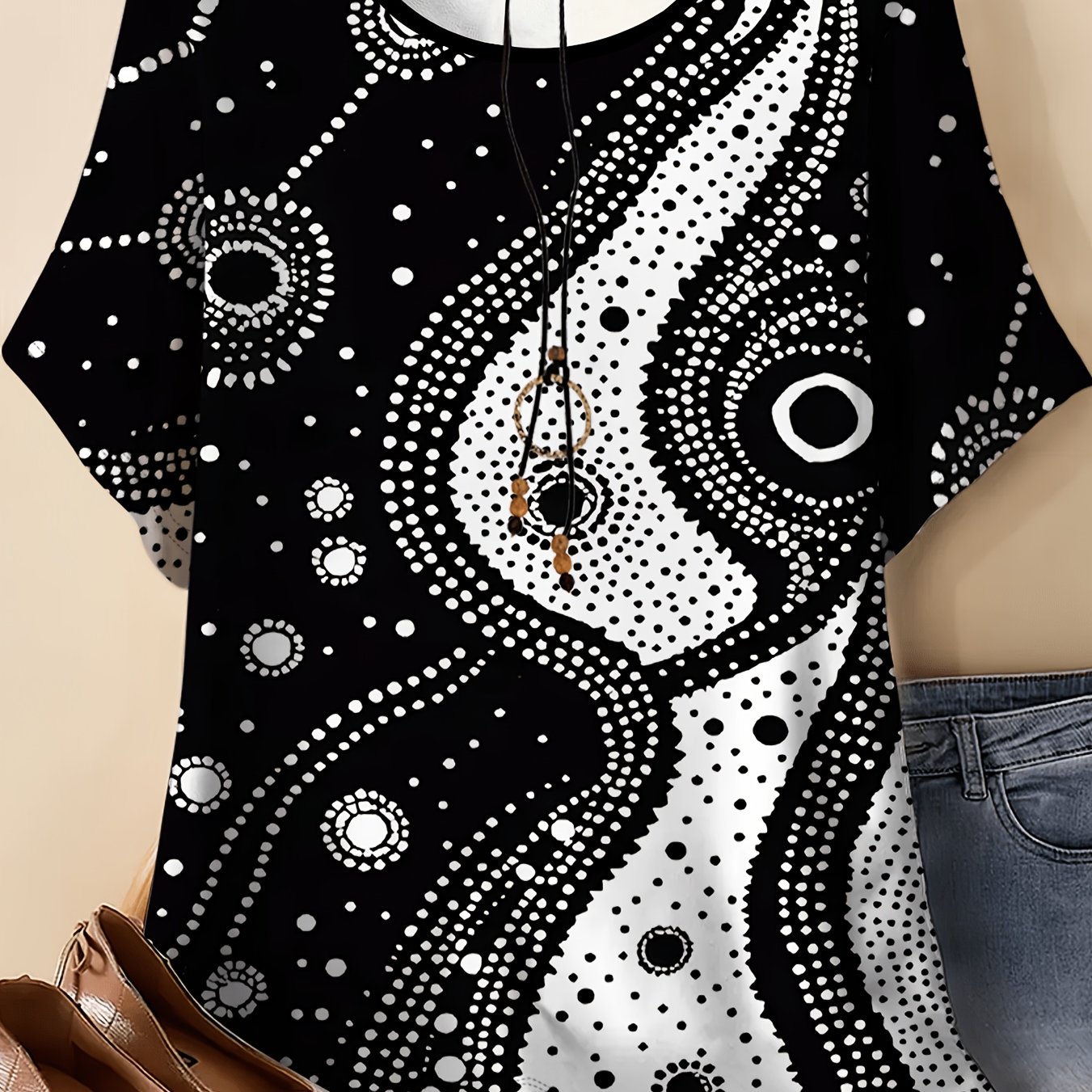 TEMU Plus Size Women's T-shirt, Summer Fashion Casual Women's Clothing