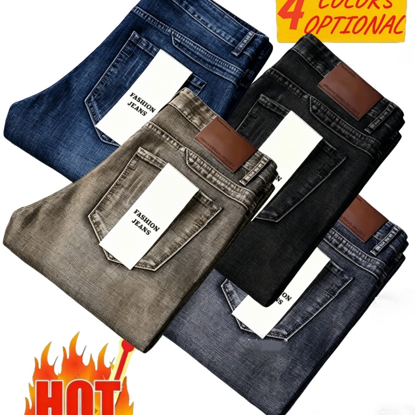 TEMU 1pc Of Men's Straight Leg Jeans, And Self Cut, Comfortable And Washable, Suitable For Business, Daily Casual Wear, And Travel Wear, 1pc