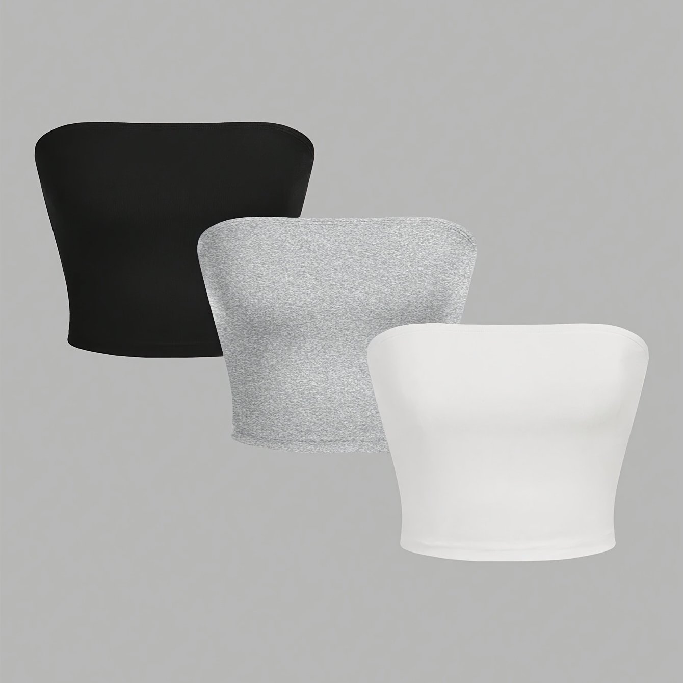 E-shop Damen 3-teiliges Set einfarbiger figurbetonter Schlauchtop