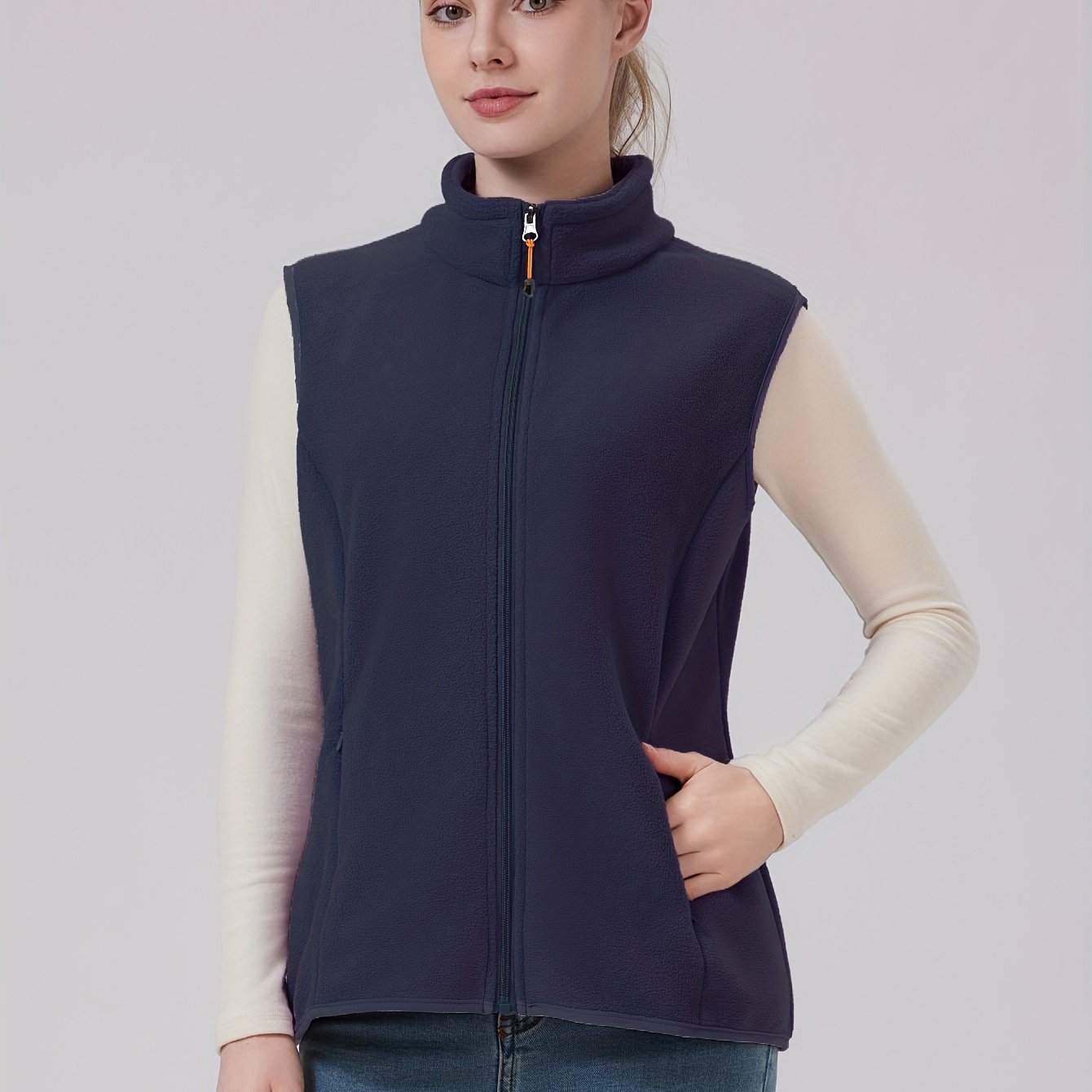TEMU 1 pz Gilet in Pile Inverno da Esterno, Giacca in Pile, Design con Nascosta, Design, Cappotto Caldo Foderato in Pile, Giacca in Pile da Donna