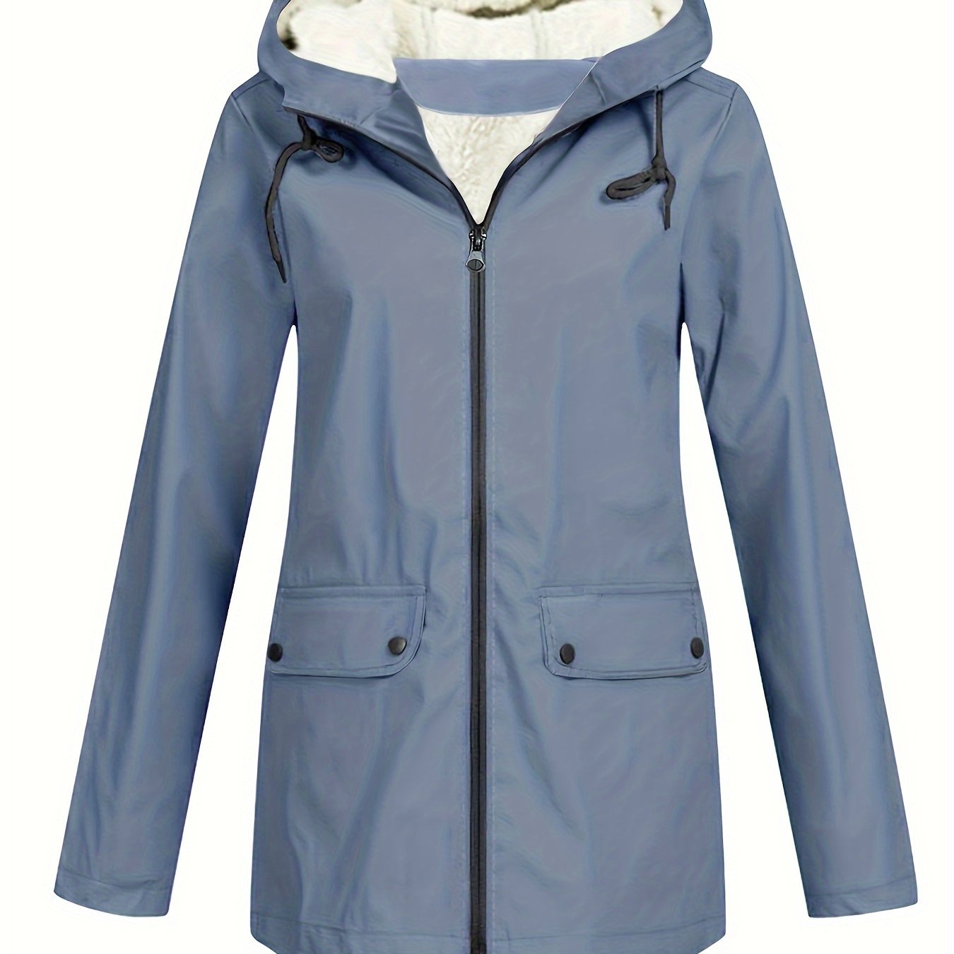 Women's Autumn/winter Thickened Solid Color Hooded Jacket