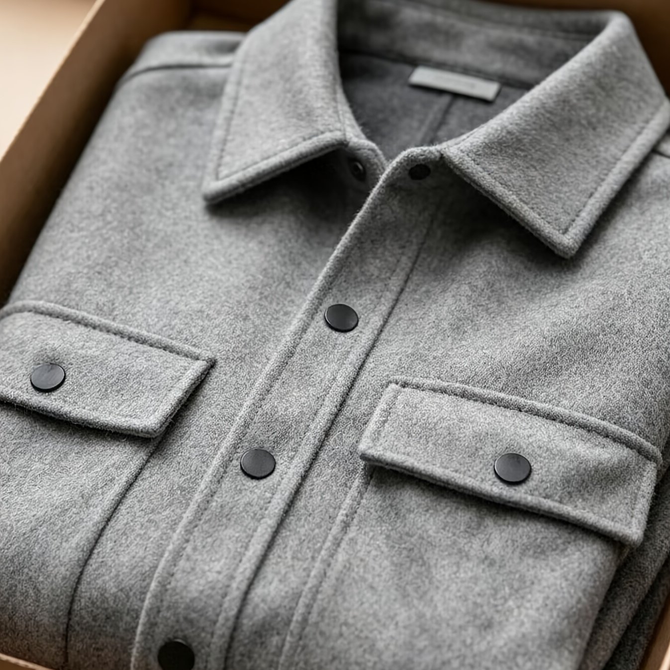 TEMU Men's Casual Long-sleeve Shirt With Chest Pocket - Autumn/winter Drop Shoulder Regular Fit Button-up Top, Solid Color Versatile Style Suitable