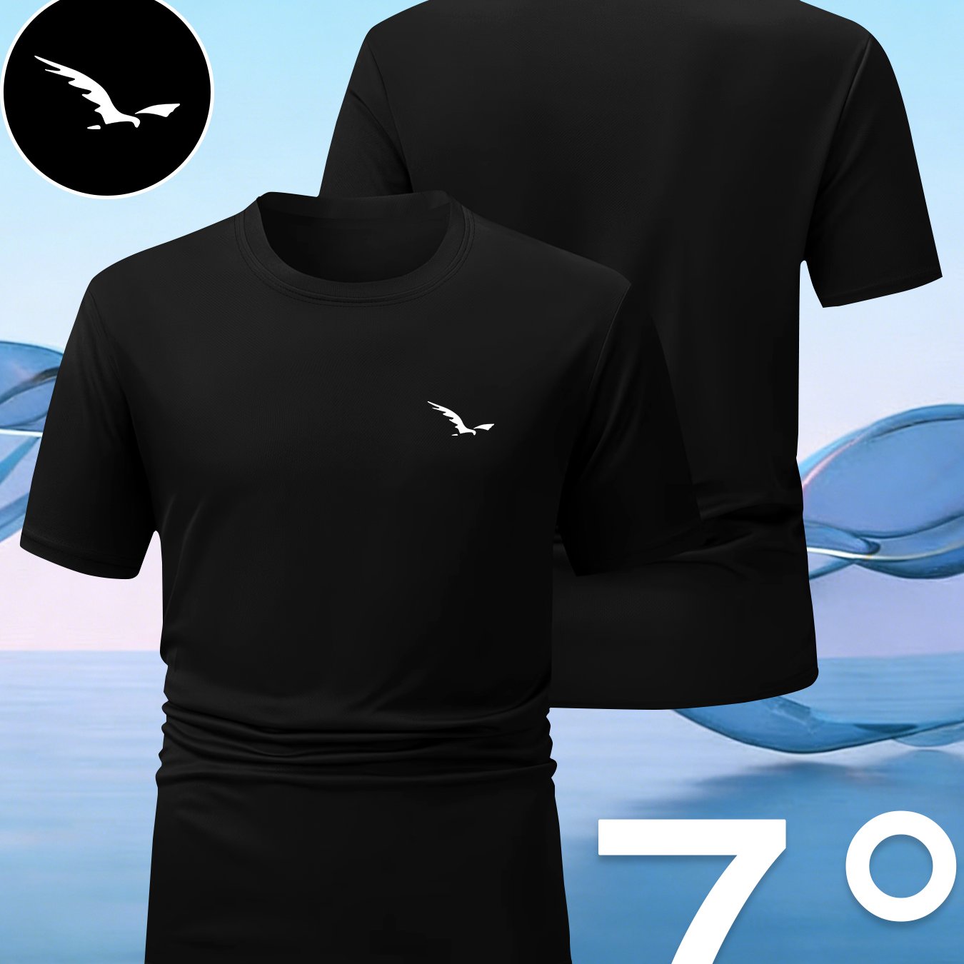 TEMU Men's Quick-dry Thermal Performance T-shirt - Ice Crack Cooling Short Sleeve Round Neck Breathable Athletic Top Suitable For Gym, Running,