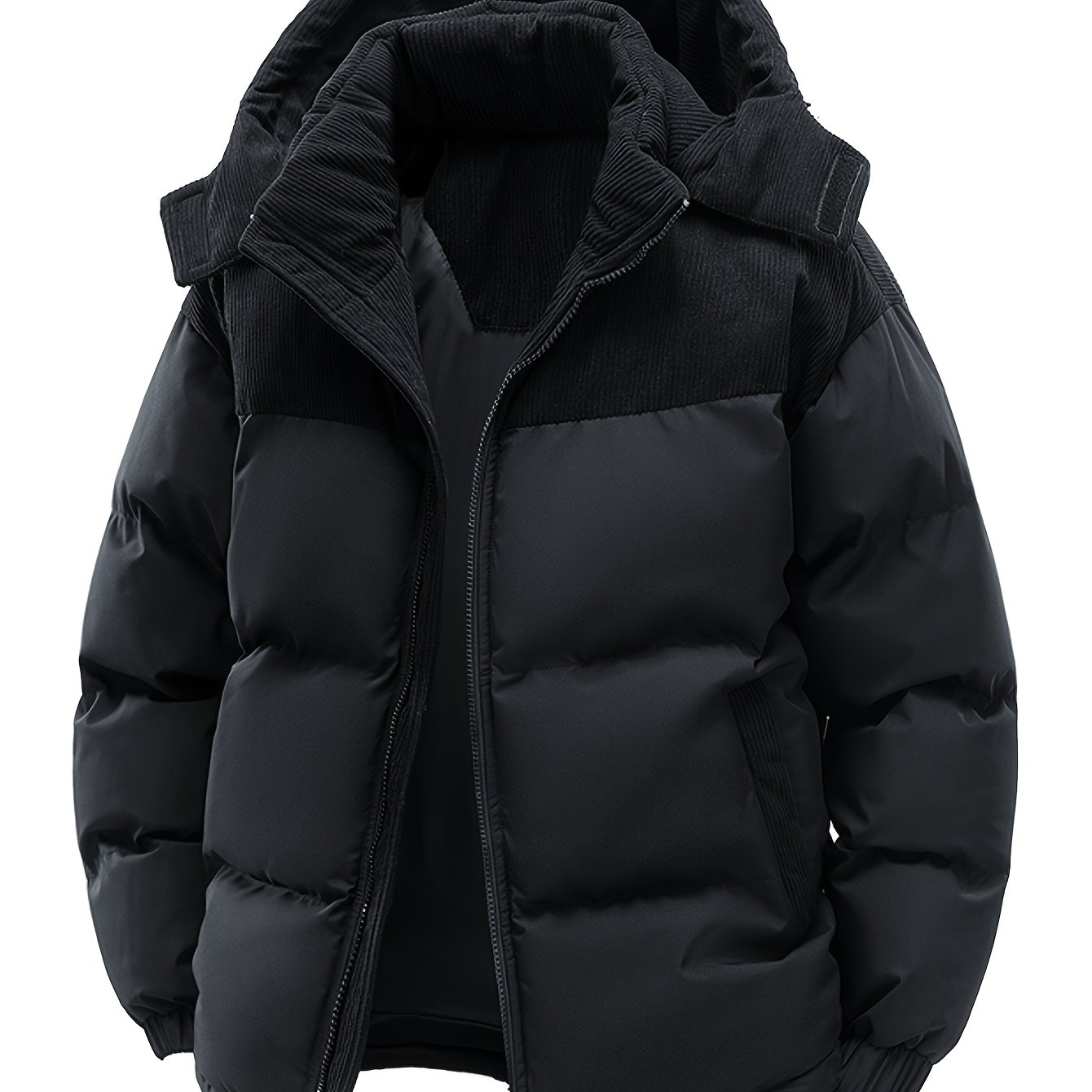 Sijidoupick:men's Winter Hooded Warm Padded Jacket Stylish Trendy Thickened Coat For Autumn/winter
