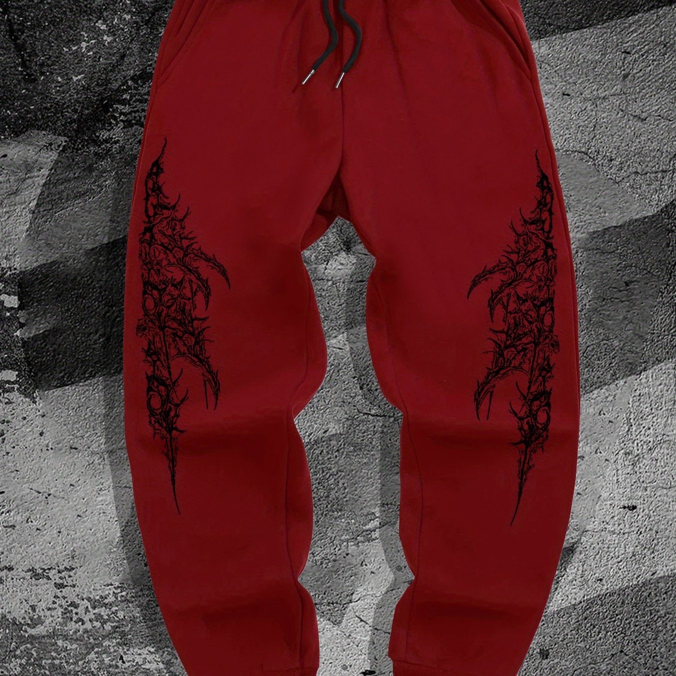 TEMU Men's Casual Joggers In Dark Gothic Style - Collection For Campus