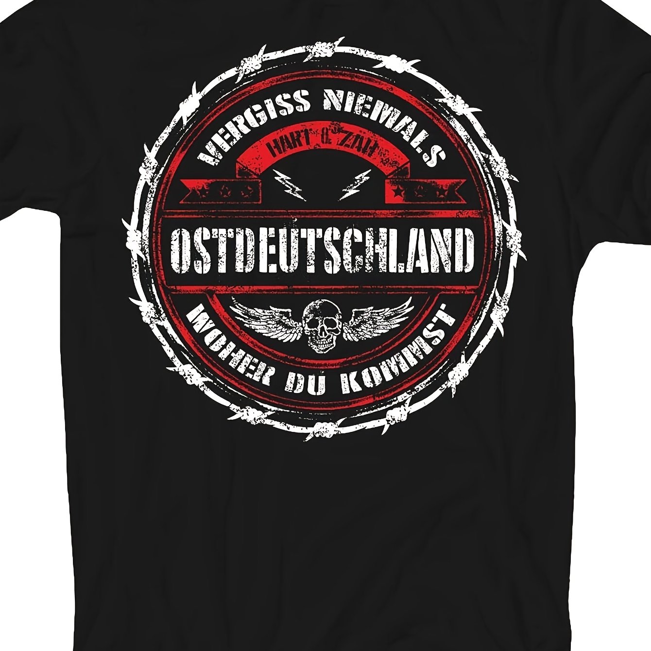Image of Men's T-shirt East Germany Men's Black Tee Classic Perfect For Home|outdoor|work|gifting (birthdays|mother's Day|valentine's Day) Size 3-3xl Unisex Plus Size Tall