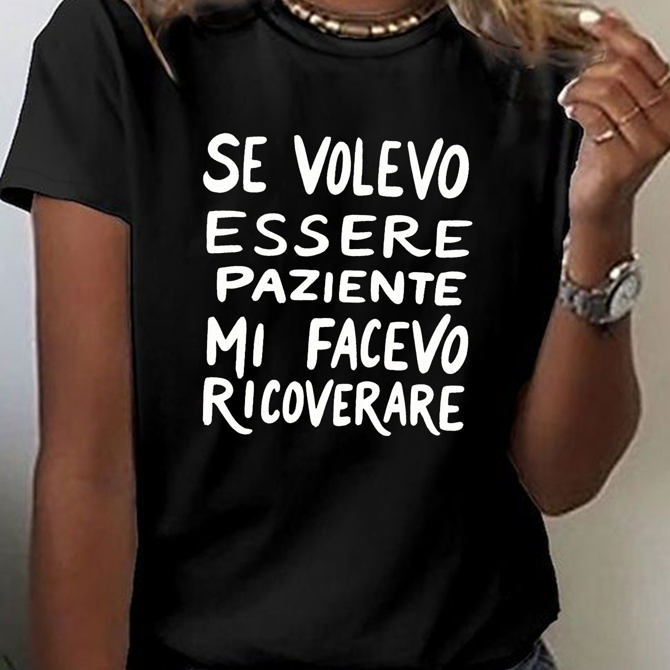 TEMU If I Wanted To Print T-shirt, Short Sleeve Crew Neck Casual Top For Summer & Spring, Women's Clothing