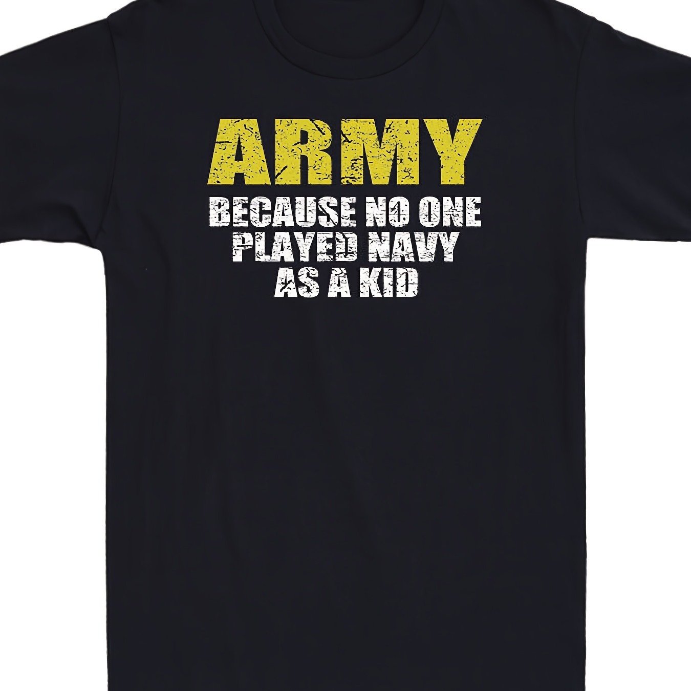 TEMU Army No 1 Has Navy Yellow And T Women' Cotton T-shirt Comfortable Soft Crew Neck Vest Comfortable Design Neat Stitching. Casual Wear.