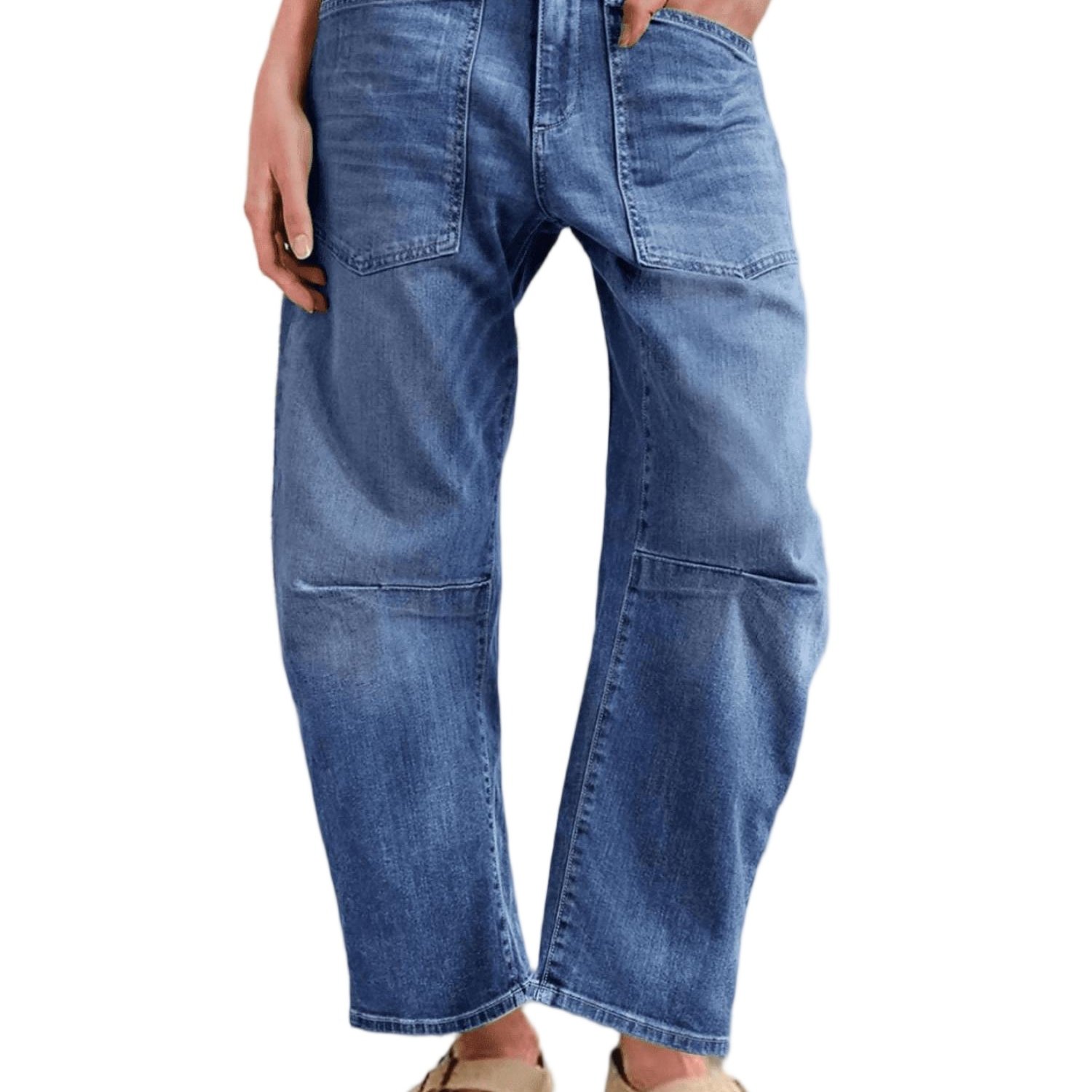 Image of Vintage High- Trousers For Women - Casual Boyfriend Style With A Loose Fit And Front Pockets