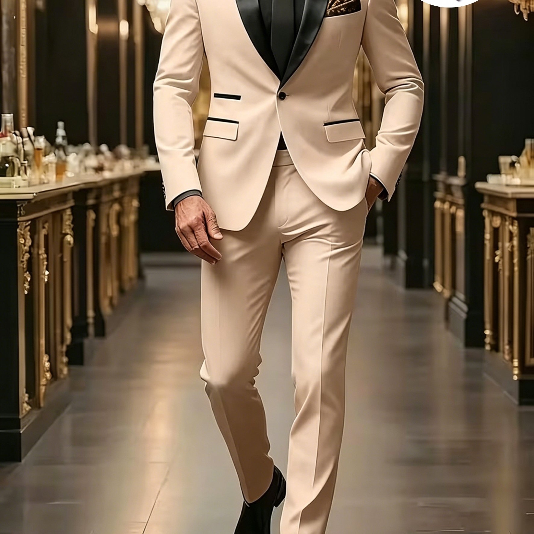 TEMU Men's Elegant 2pcs Suit Set, Simple Suit Jacket   Smooth Trousers, Fit For A , Easily Suitable For Business Meetings, Brand Anniversary