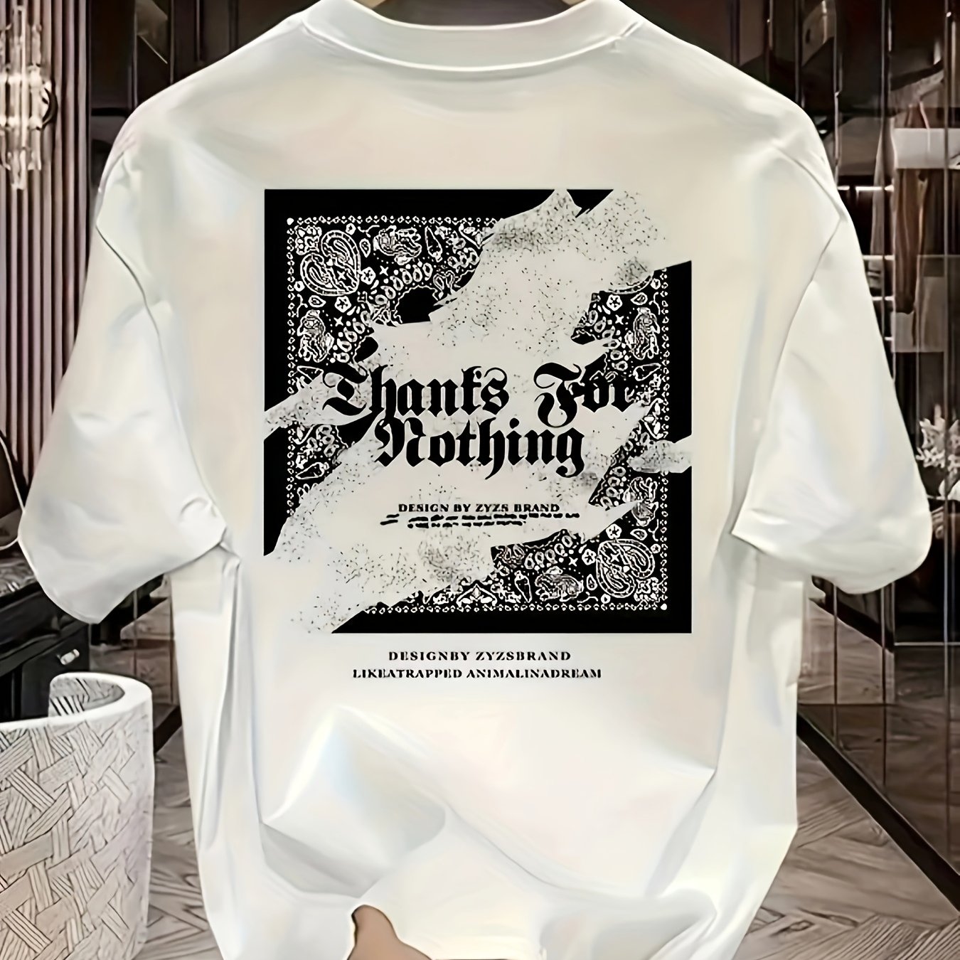 TEMU Men's Round Neck Letter Print Short Sleeve T-shirt, Suitable For Summer Casual Sports