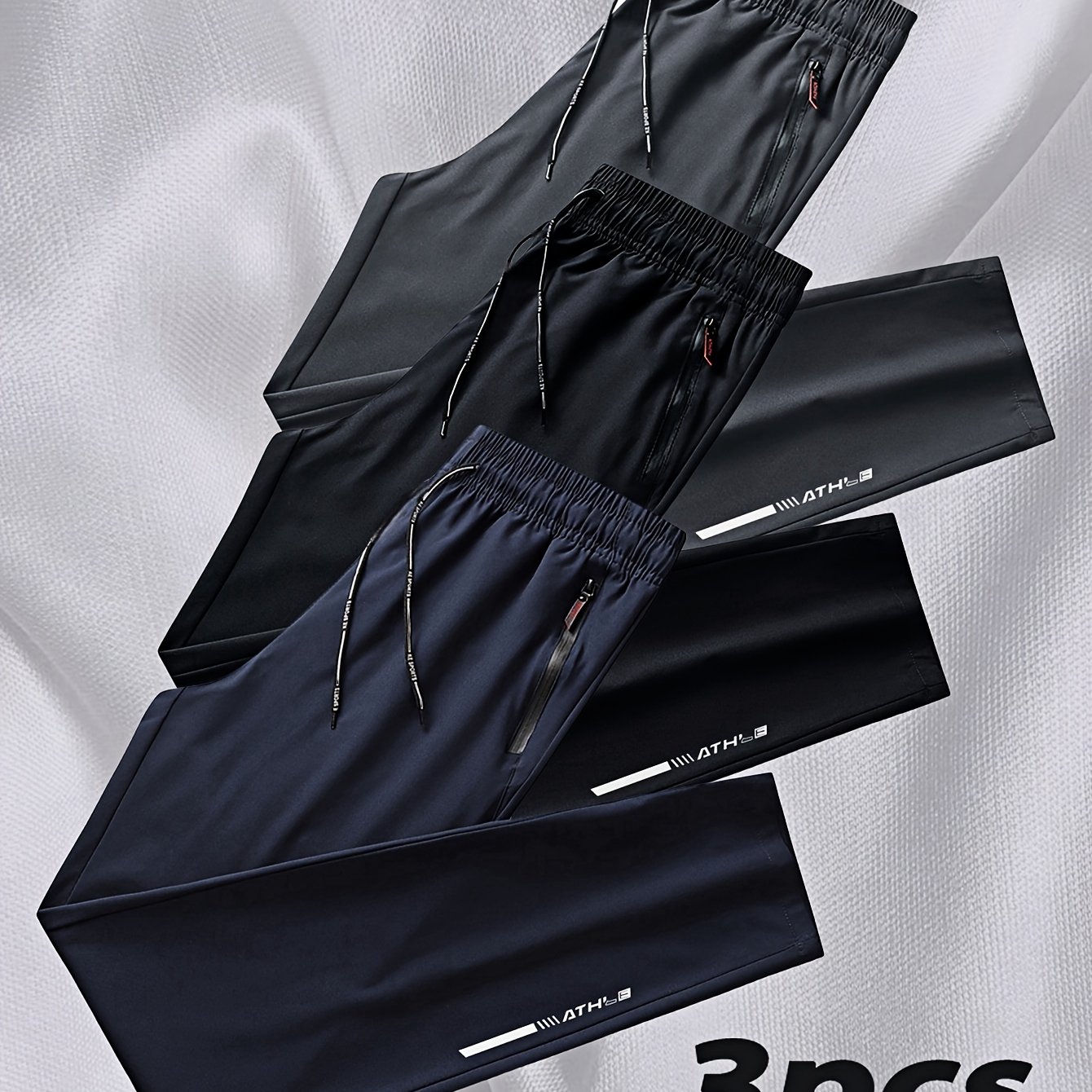 E-shop 3Pcss Herren Freizeit Lange Hosen Herren Lauf Freizeit Fitness Sportliche Lange Hosen Sommer Vielseitige Schnelltrocknende Atmungsaktive
