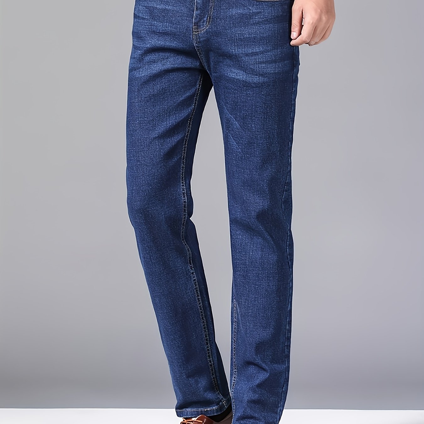 TEMU Regular Stretch Jeans For Teenagers, Men's Slim