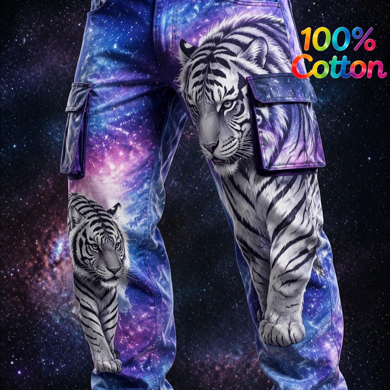 2026 Men's Fashion: Tiger Print Cargo Pants And Adventurous