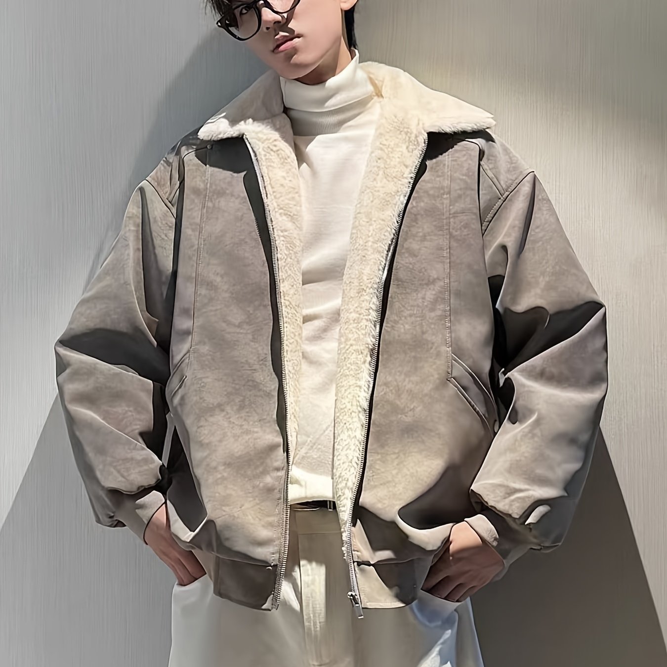 TEMU American-style Unisex Couple's Padded Coat, Men's Autumn/winter Thickened Warm Padded Coat, Fleece-lined American Barn Style Padded Coat, Winter