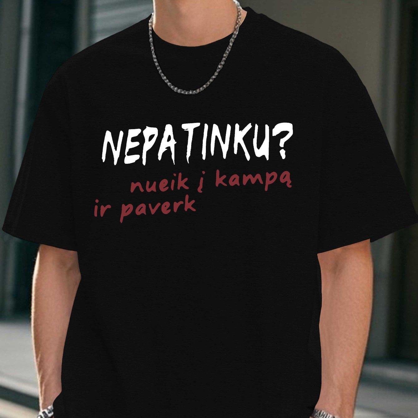 TEMU Humorous Lithuanian Men's Short Sleeve Summer Tee