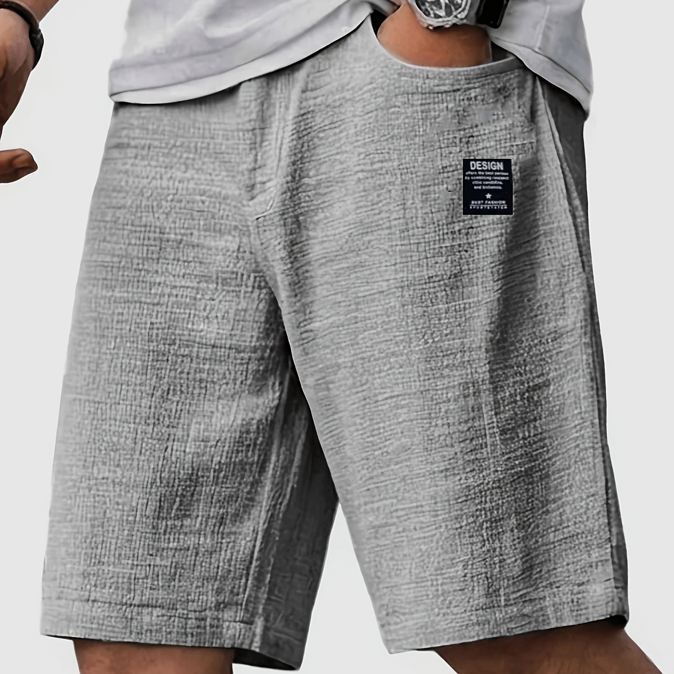 TEMU Men's Casual Sports Shorts, Suitable For , Beach, And Swimming, With Drawstring Pockets, Machine Washable