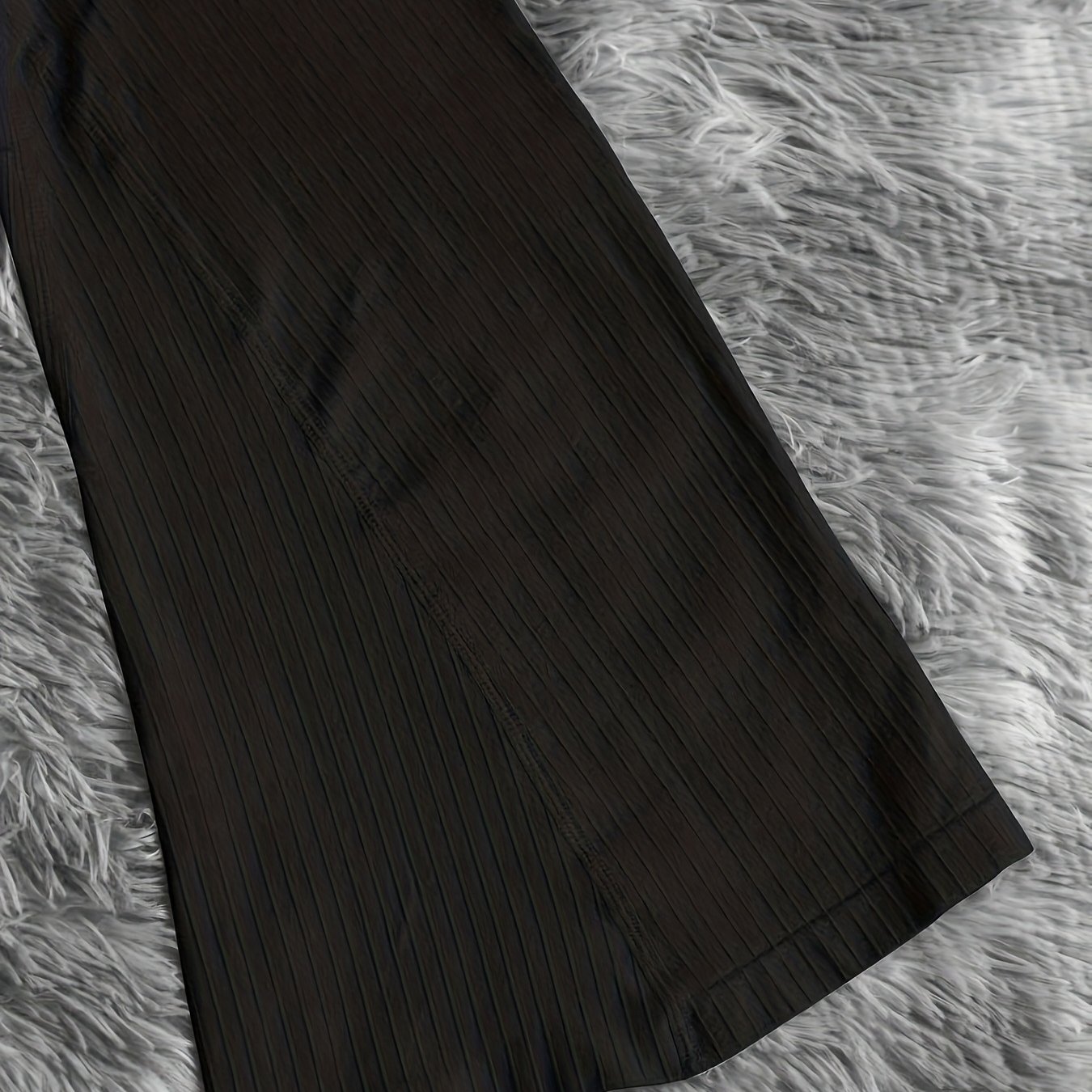 E-shop 1 Stück Schwarze, hochelastische, schräg geschnittene Sport-Hose mit Mikro-Schlag [Sport] [] (Schräges Design verjüngt die Taille und hebt die