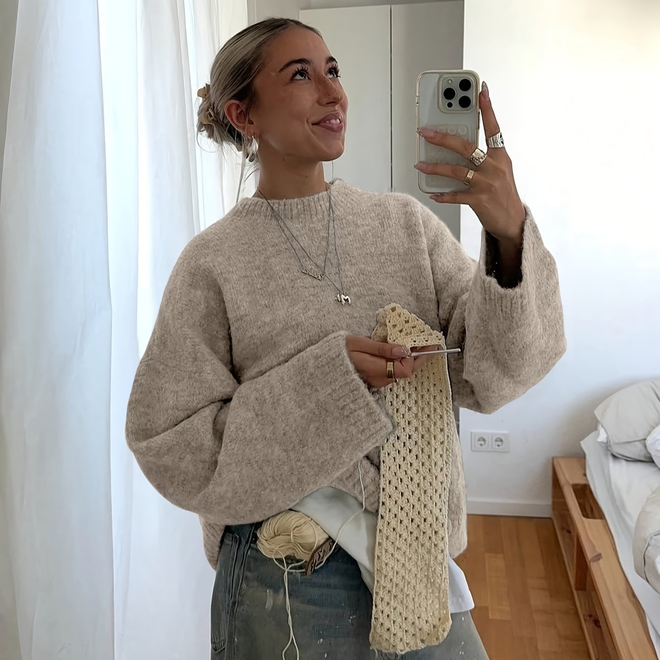 Women's Casual Elegant Spring Autumn Winter Round Neck Pullover Sweater