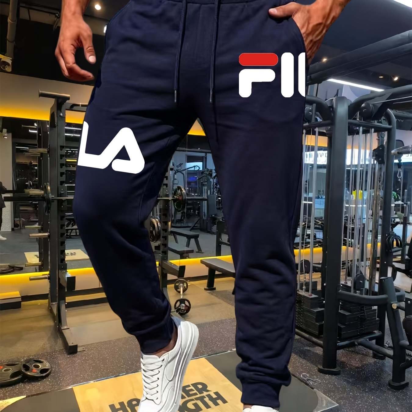 TEMU Men's Athletic Fitness Joggers, Casual Sweatpants, Fashionable Trendy Running Trousers, Comfortable Breathable Warm Long Pants
