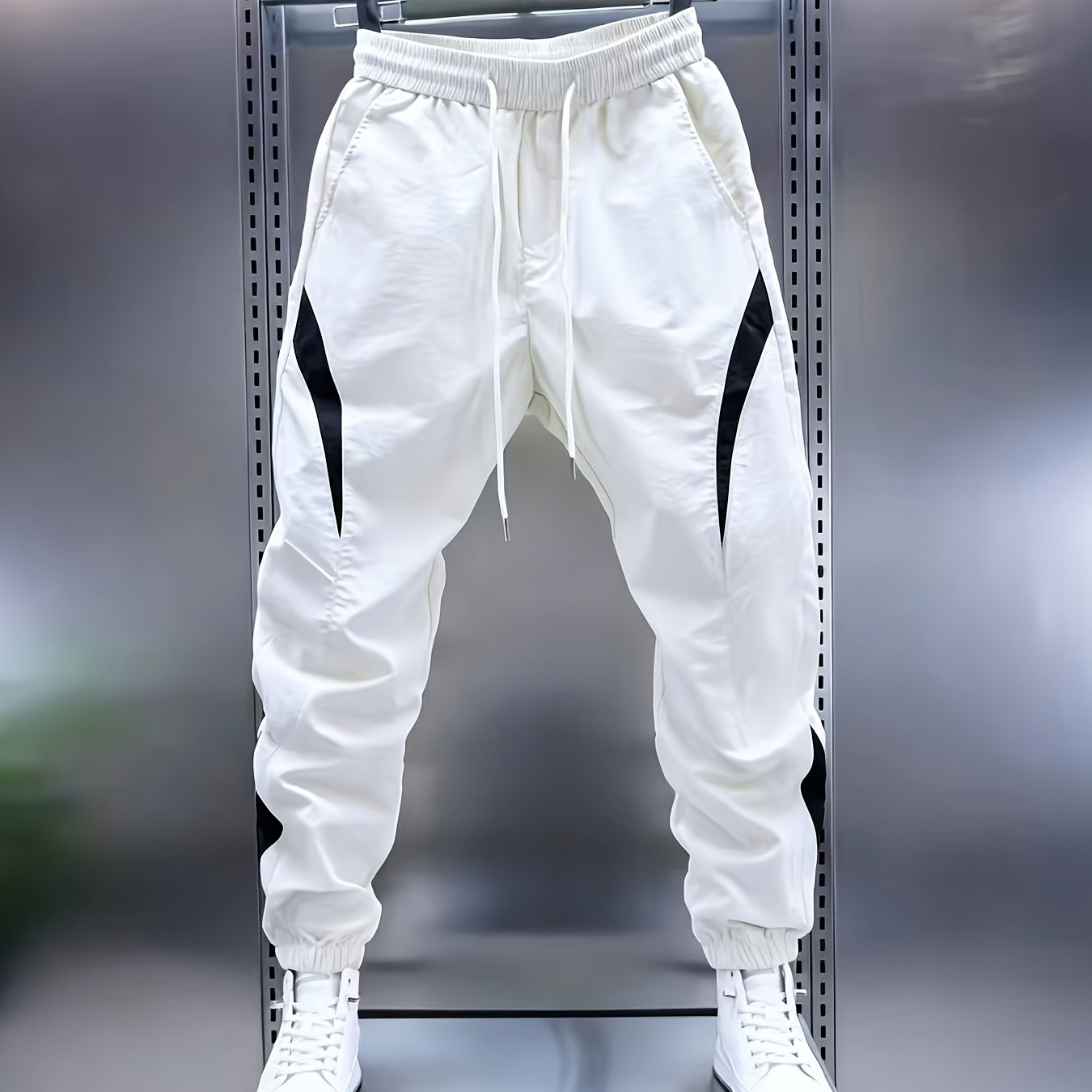 TEMU Pantalon pour Homme Haute Qualité | Pantalon de Jogging Décontracté Tendance pour Homme | Non Extensible, Couleur Unie, Coupe Standard, Toutes ,