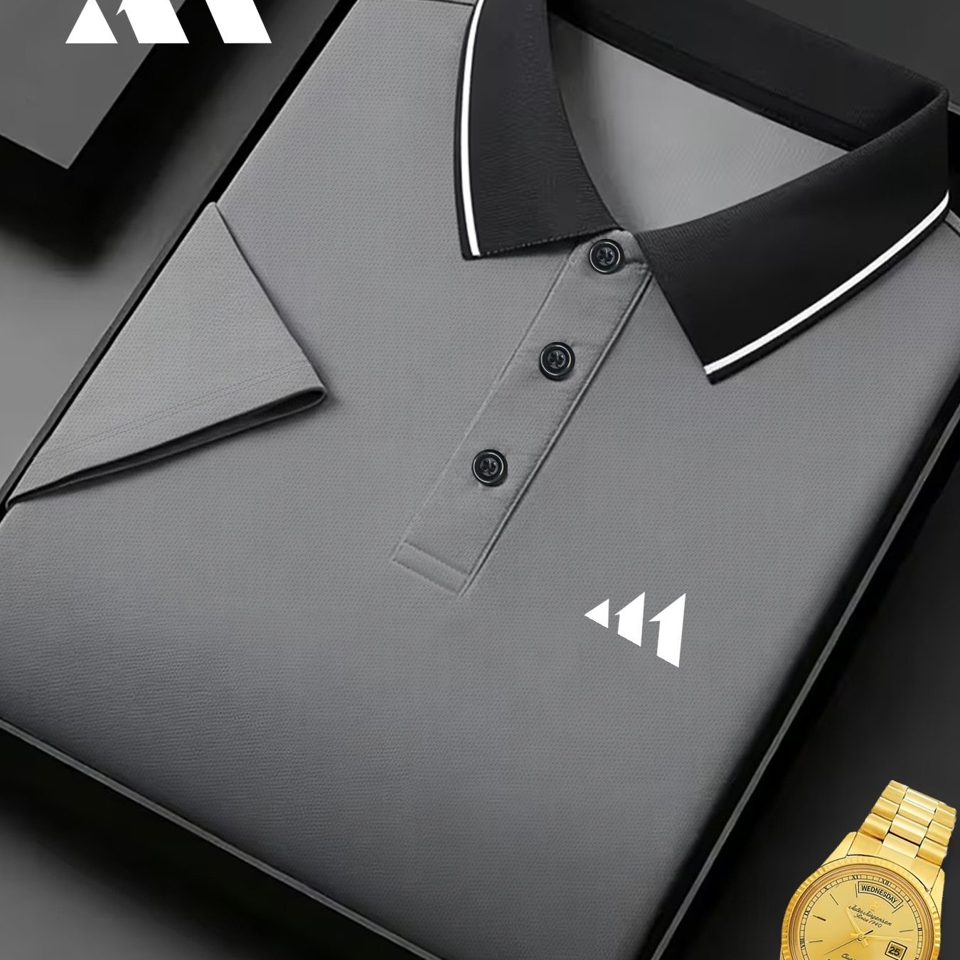 TEMU C009-s8 High-end Men's Business Shirt With Geometric Print, Made From Quick-dry Mesh Fabric, Suitable For Casual Sports, Golf Shirts, An Ideal