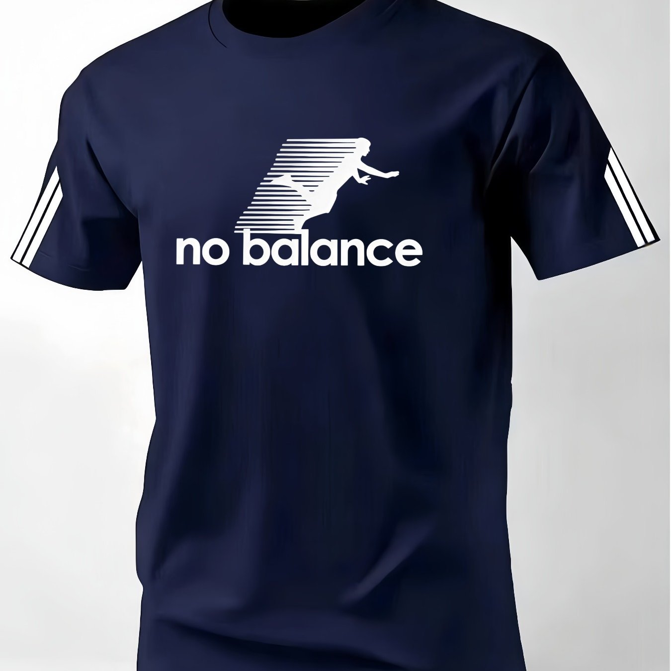 TEMU [breathable Quick-dry] Breathable Quick-dry Men's Casual Short-sleeved T-shirt | Summer Fitness Running Top | No Balance Funny Character Print