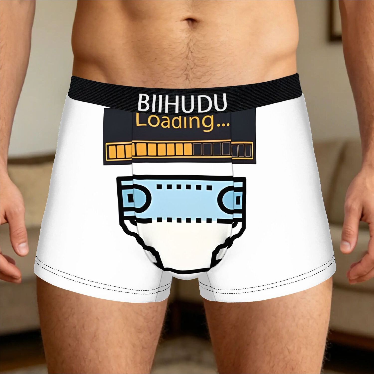 TEMU 1pc Loading Diaper Biihudu Underpants Homme Panties For Man Underwear Shorts Boxer Briefs