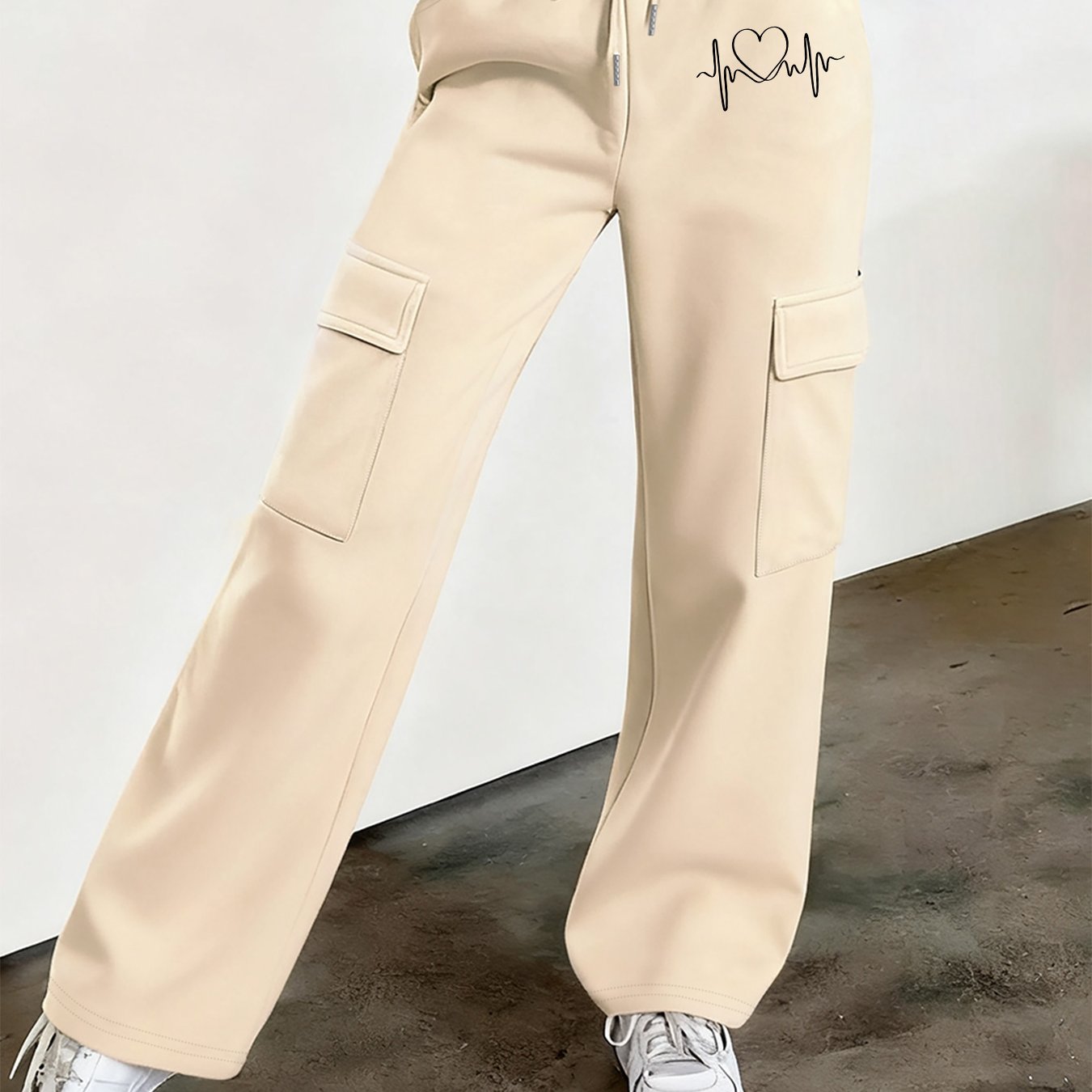 TEMU Graphic Print Pants, Elastic Waist Casual Pants, Women's Clothing