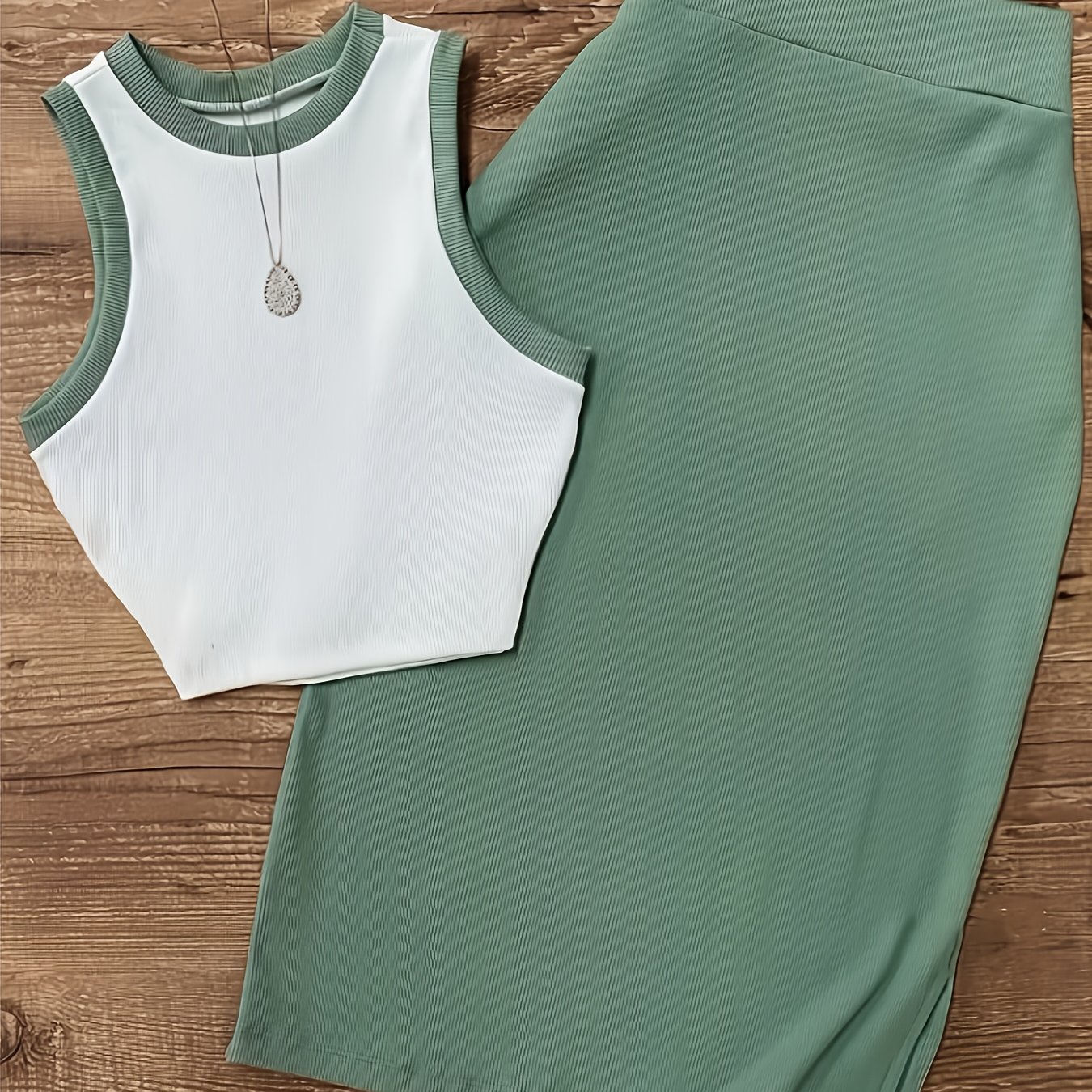 E-shop BK041027 Modisches Damen-Slim-Fit Ärmelloses Westen-Rock-Set