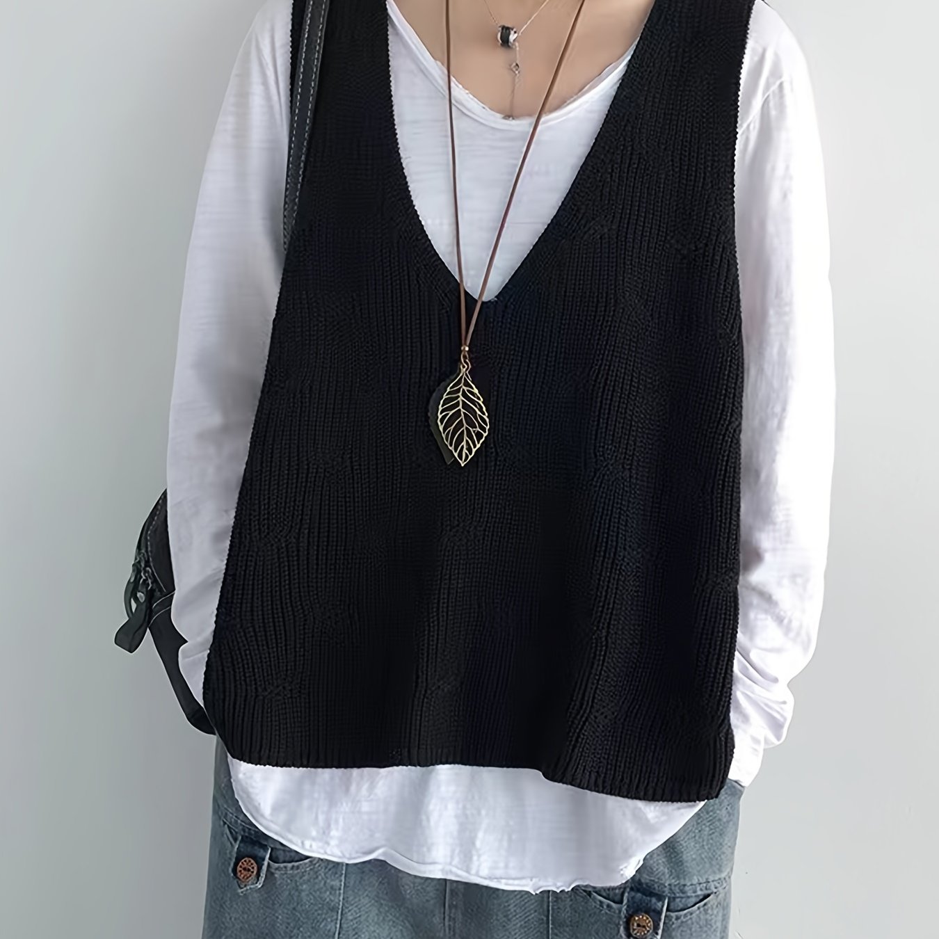 New Women's Vest Cardigan For Spring And Autumn, Featuring A Loose V-neck Design