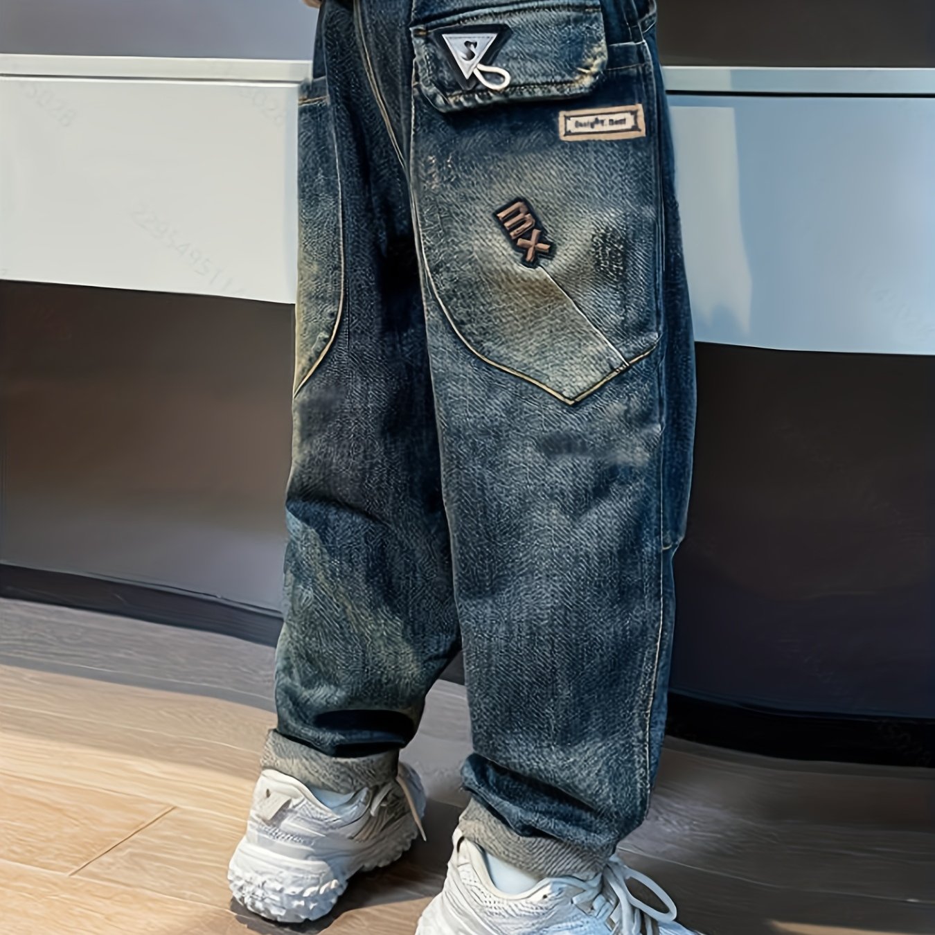 Boys' Jeans Spring And Autumn Styles, New Children's Autumn Pants, Mid Size Boys' Pants