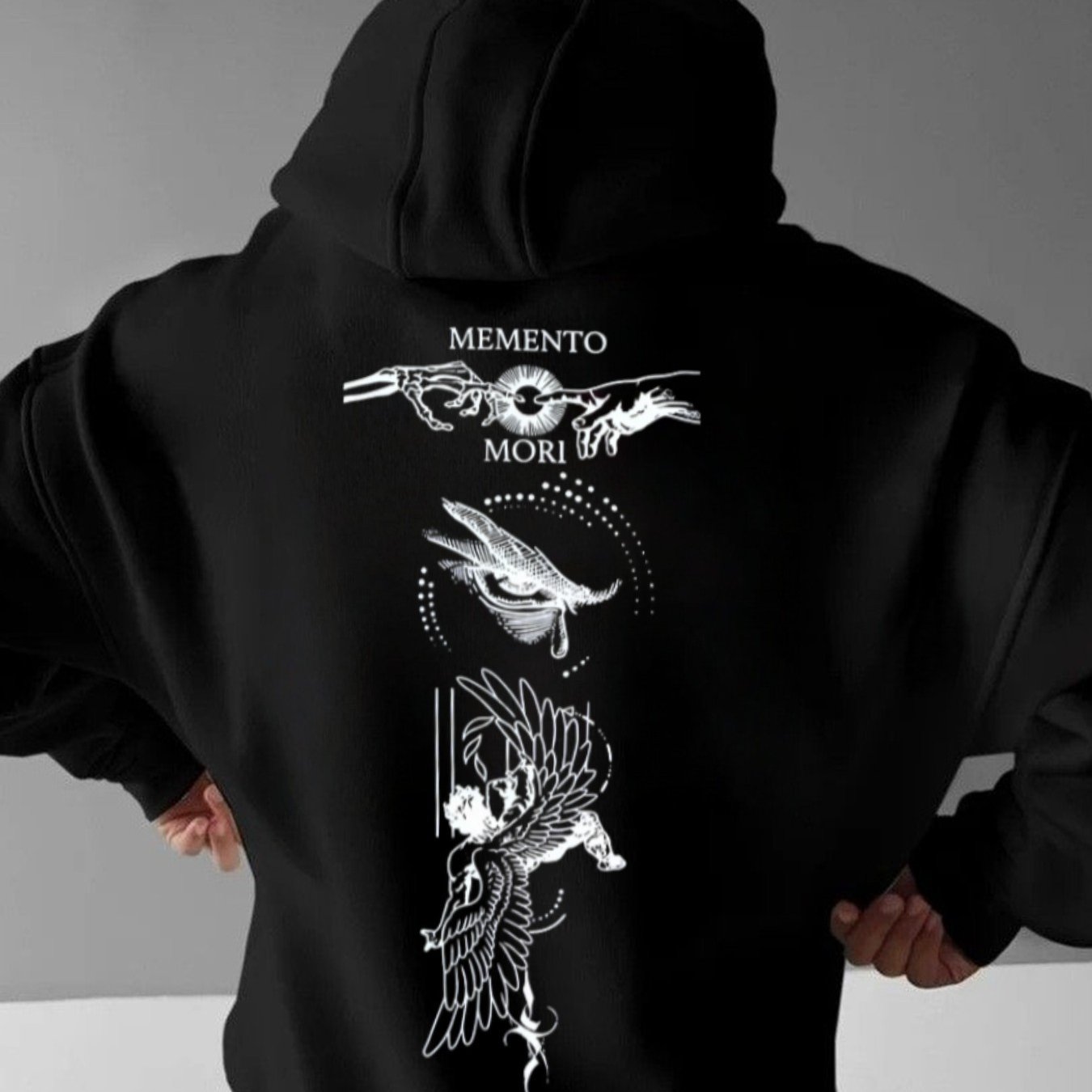Image of Men's Black Hoodie For Bikers - Comfortable Streetwear Design With Soft Material, Ideal For Fall/winter, Great For Daily Use And Presents